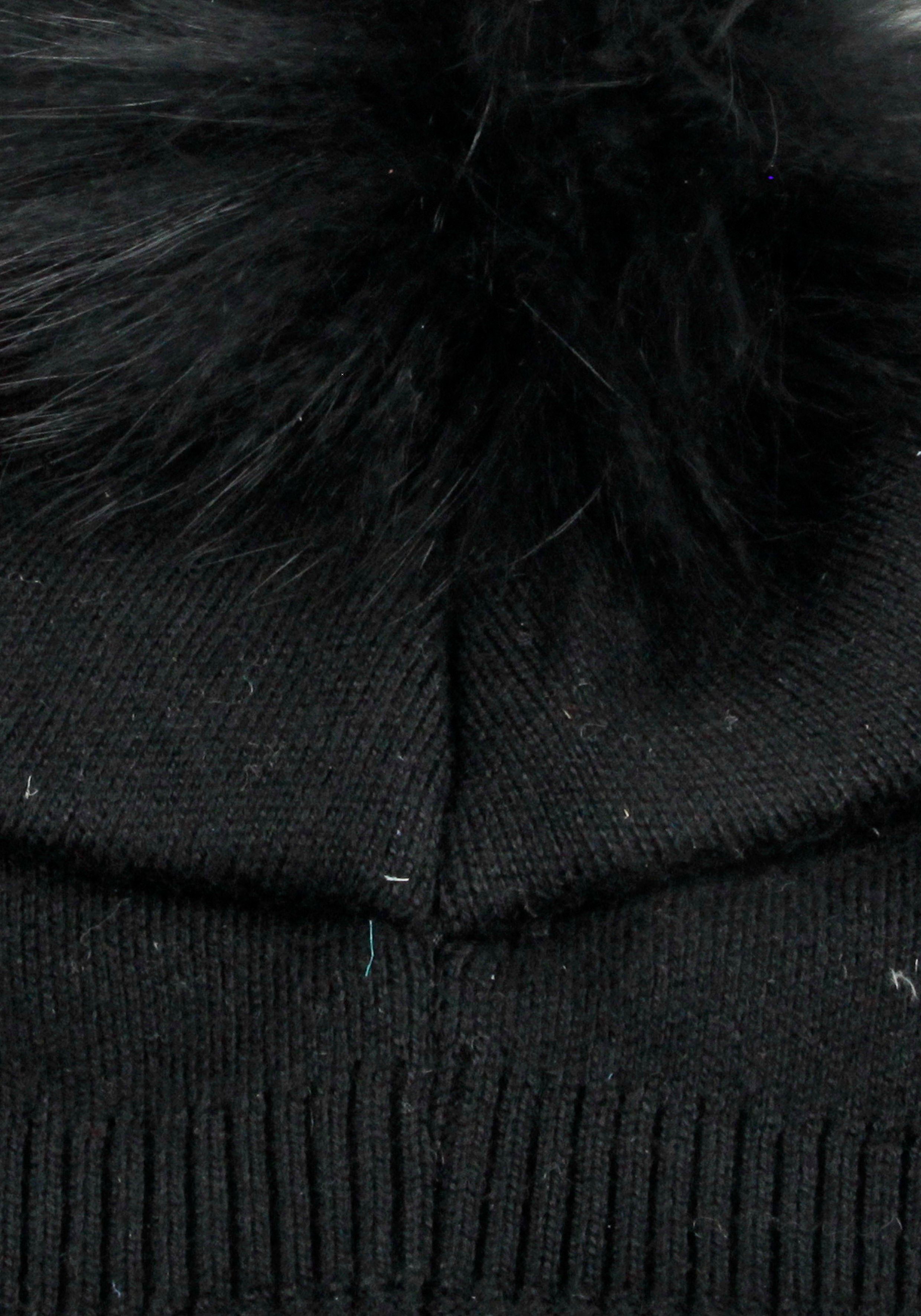 Capelli New York Muts met pompon met fauxbont pompon accent