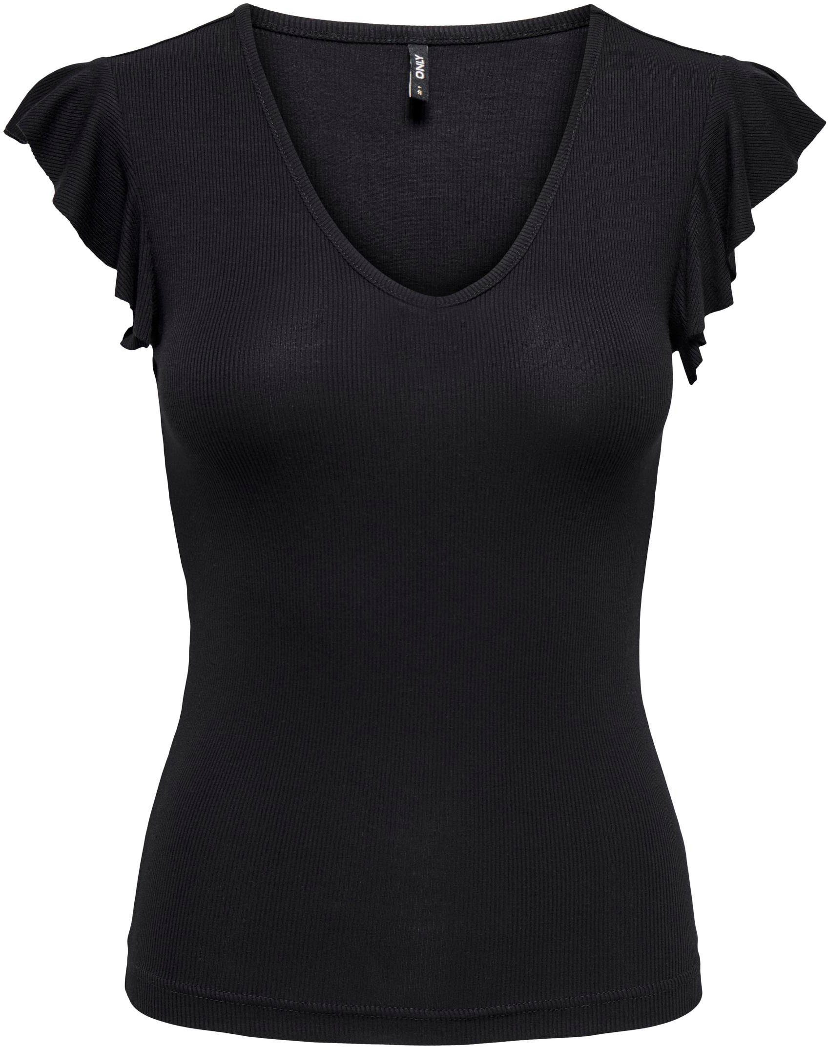 Only Shirt met V-hals ONLBELIA S/L TOP JRS NOOS