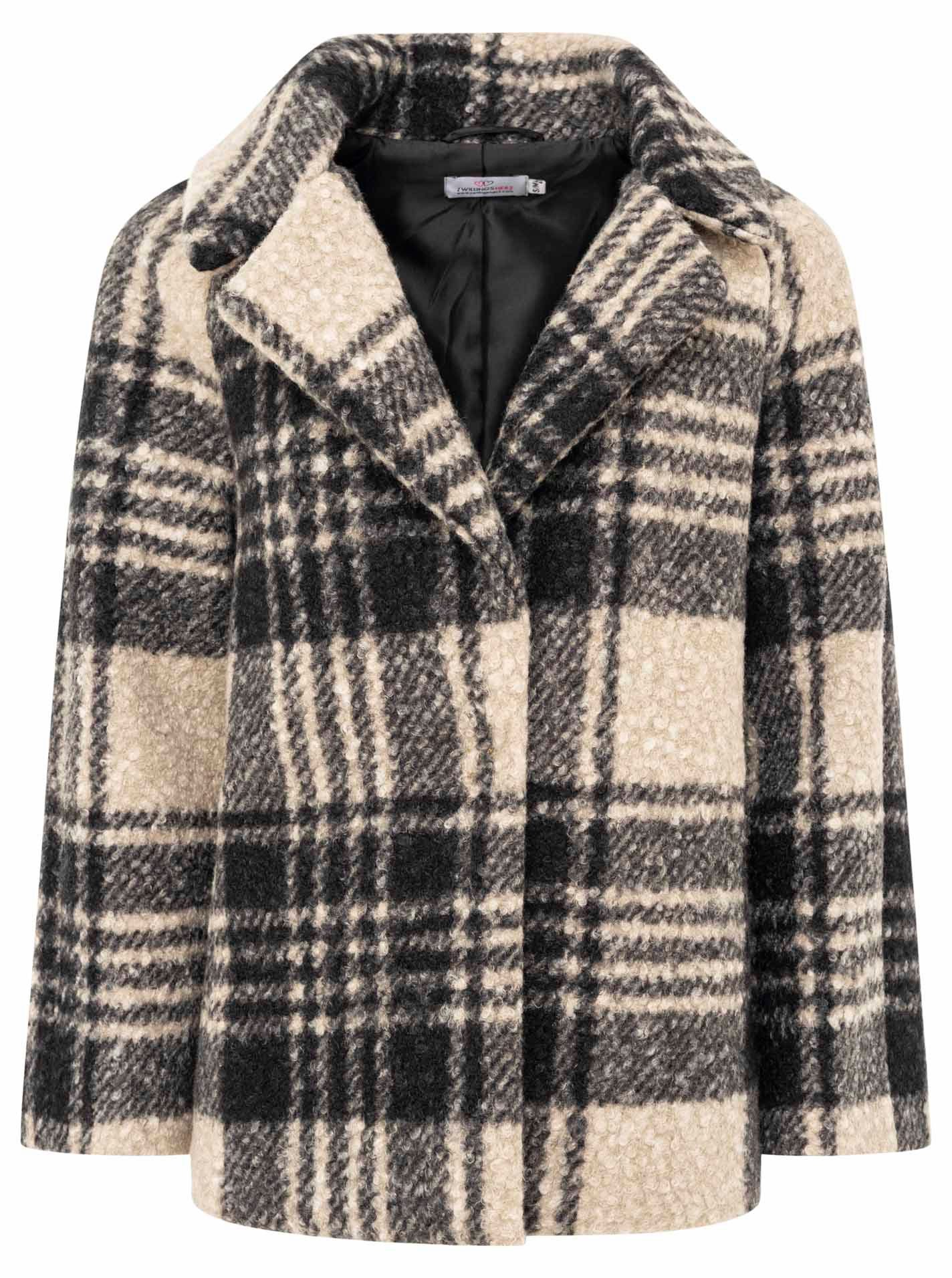 Zwillingsherz Winterjack Geruit Reverskraag, ruitpatroon, verwarmend