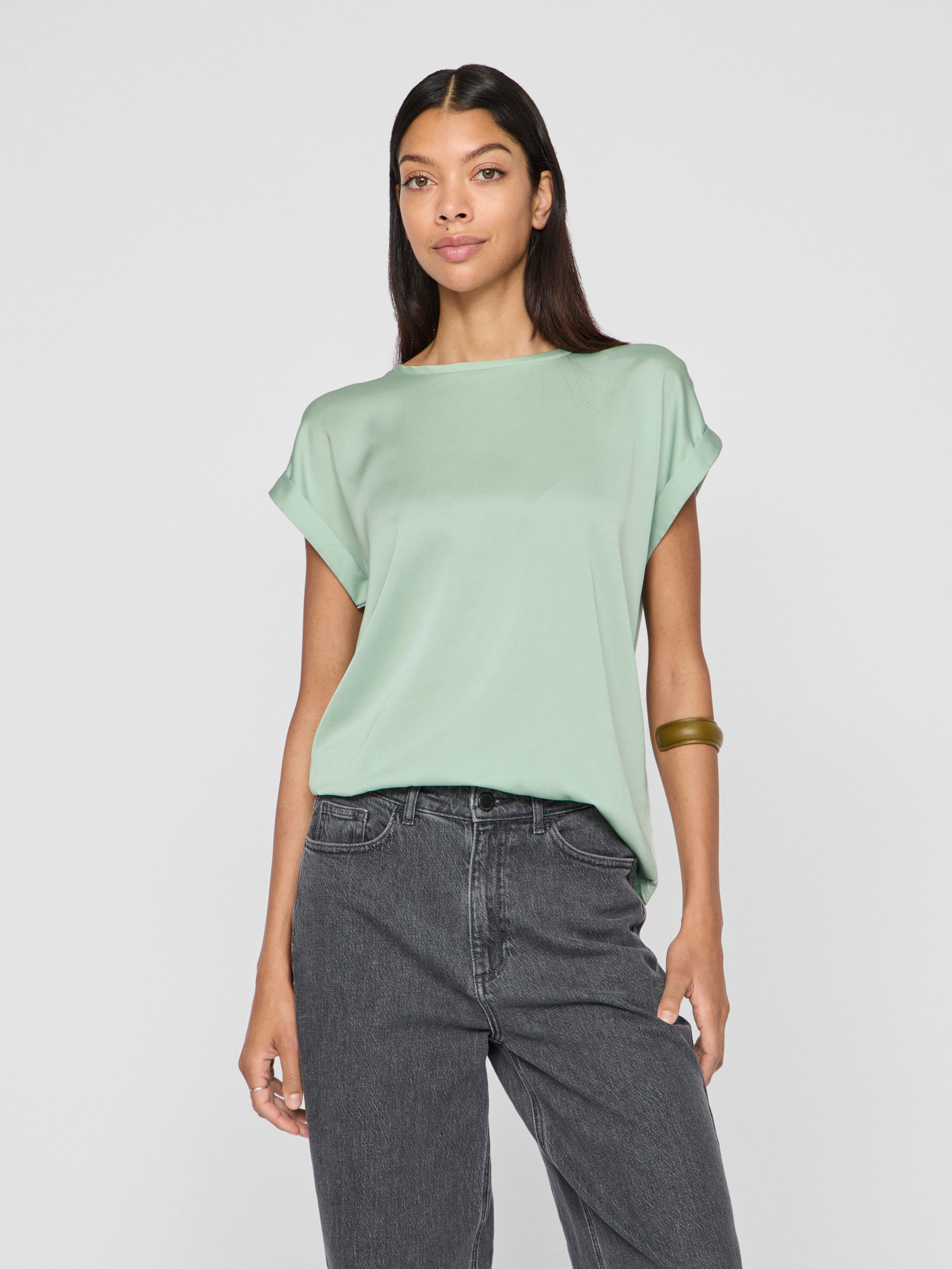 Vila Shirt met korte mouwen VIELLETTE S S SATIN TOP NOOS