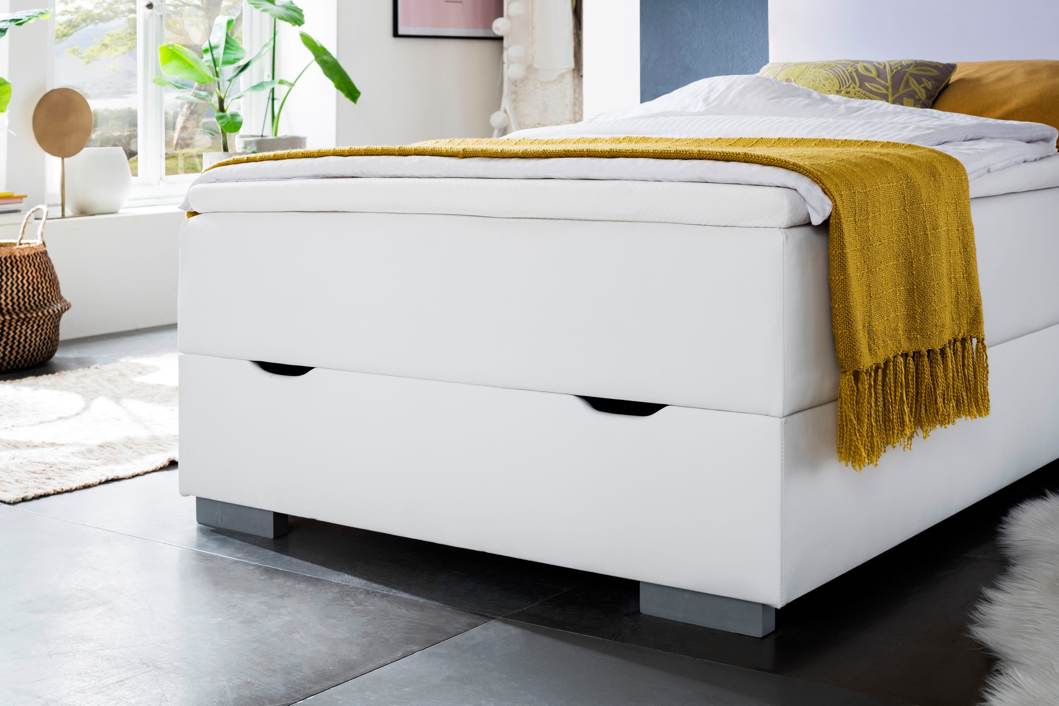 meise.möbel Boxspring Las Vegas 2 inclusief ledverlichting in het hoofdbord, met bedkist en topmatras