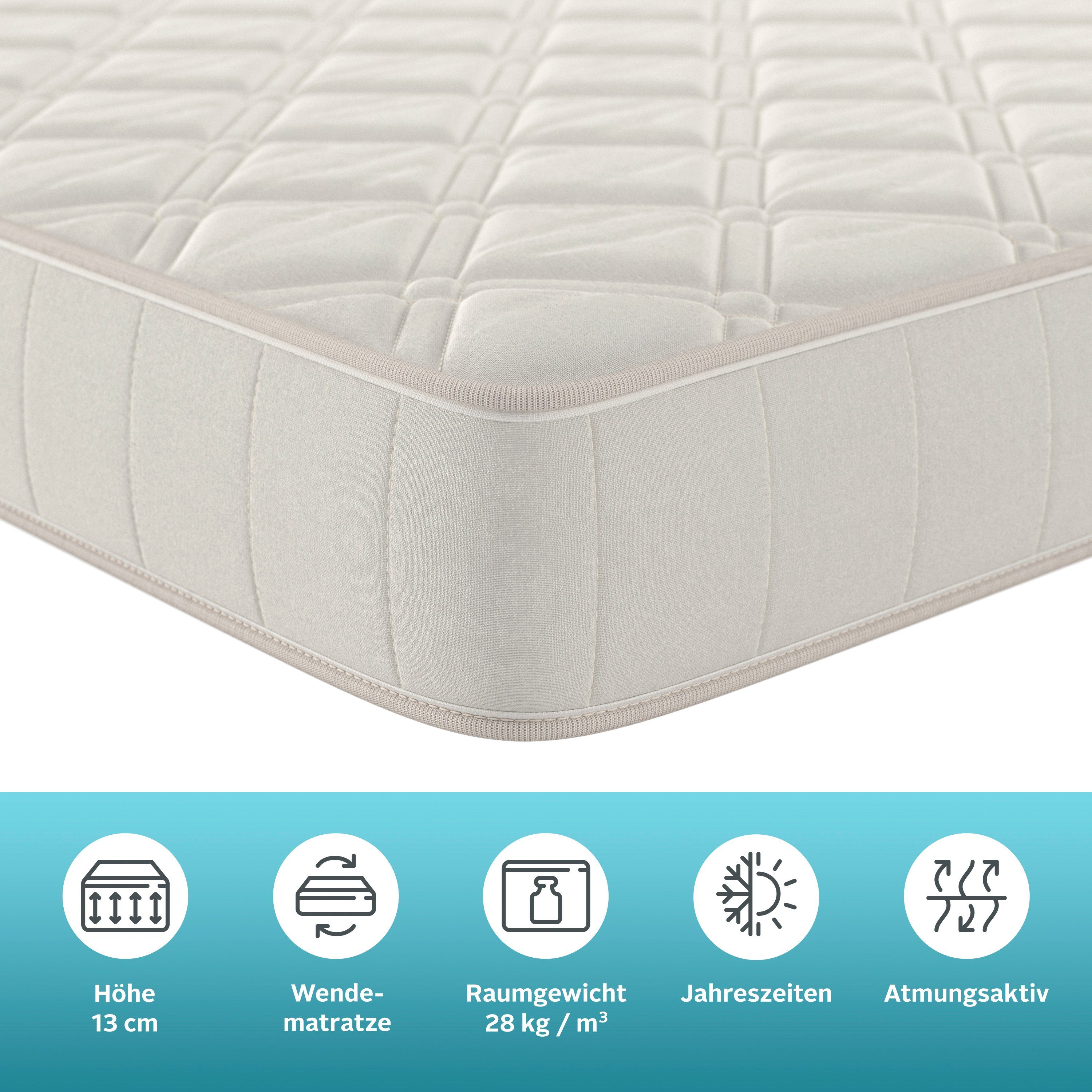 my home Comfortschuimmatras Basis instapper, matras 90x200 cm, 140x200 cm & andere maten hoogte 13 cm