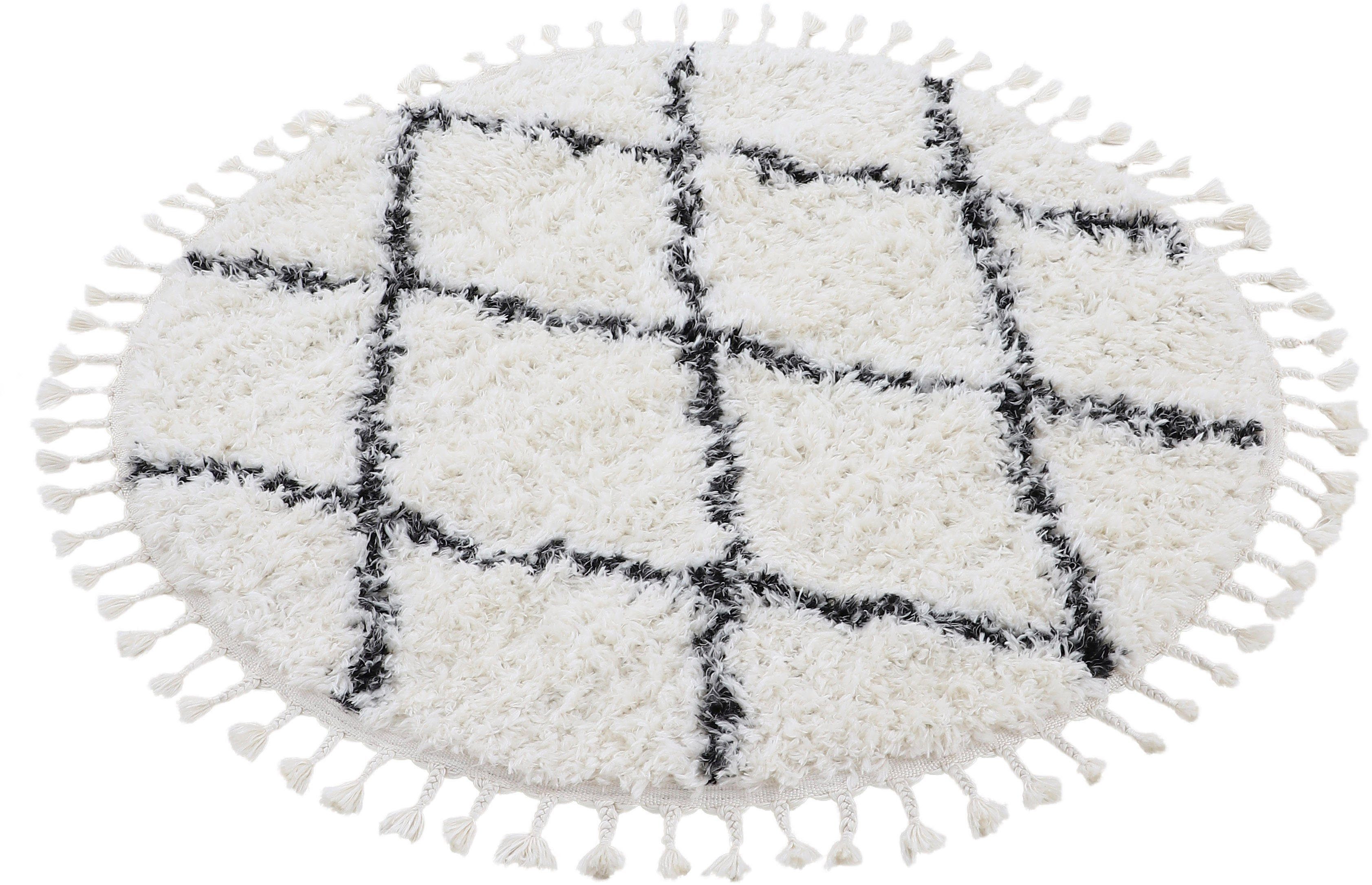 carpetfine Hoogpolig vloerkleed Eddy Shaggy lange pool met franje, sterke keus in maten, woonkamer
