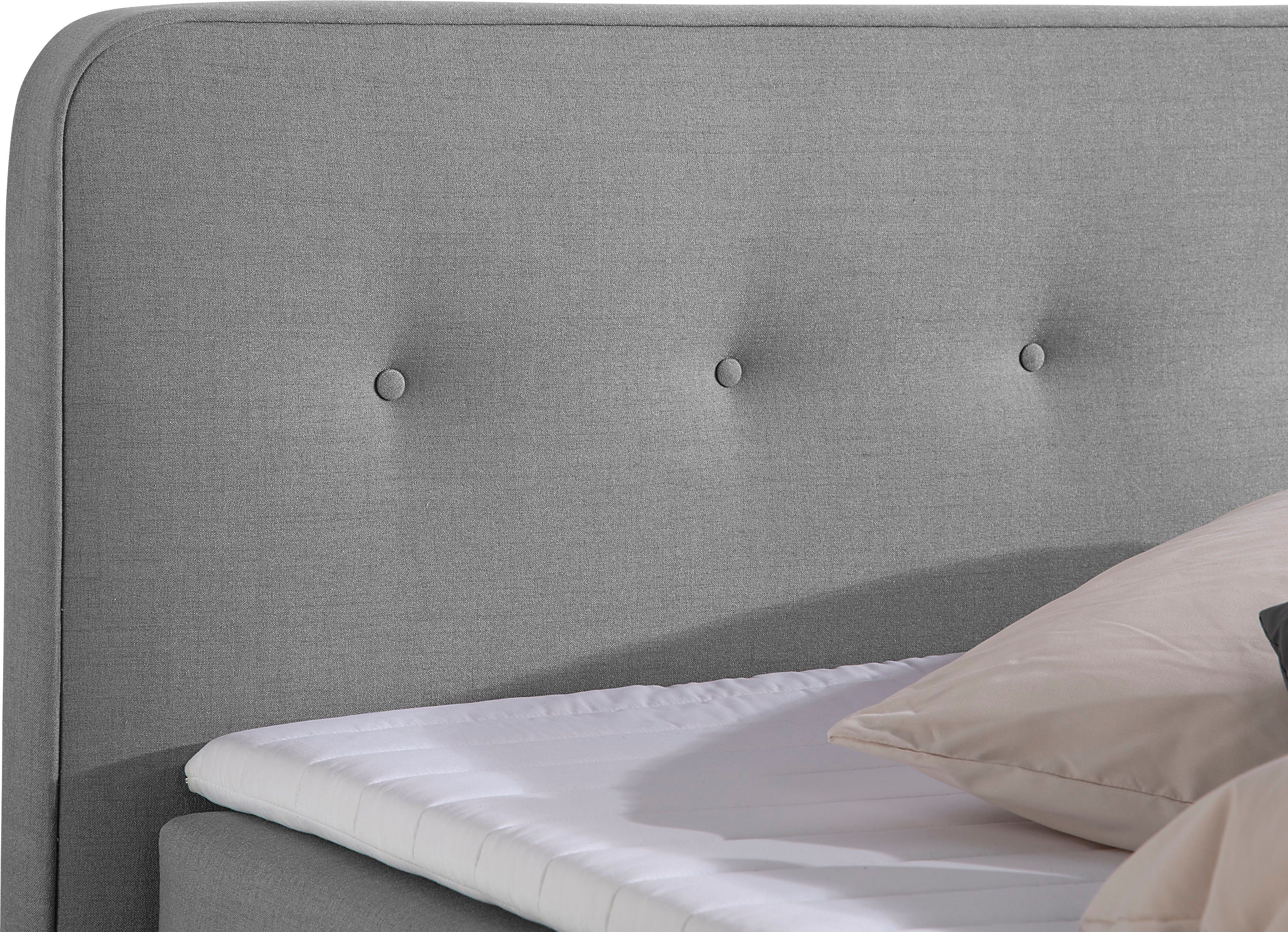 Home affaire Boxspring Fargo inclusief topper, in 3 soorten matrassen, in fluweel of structuurstof