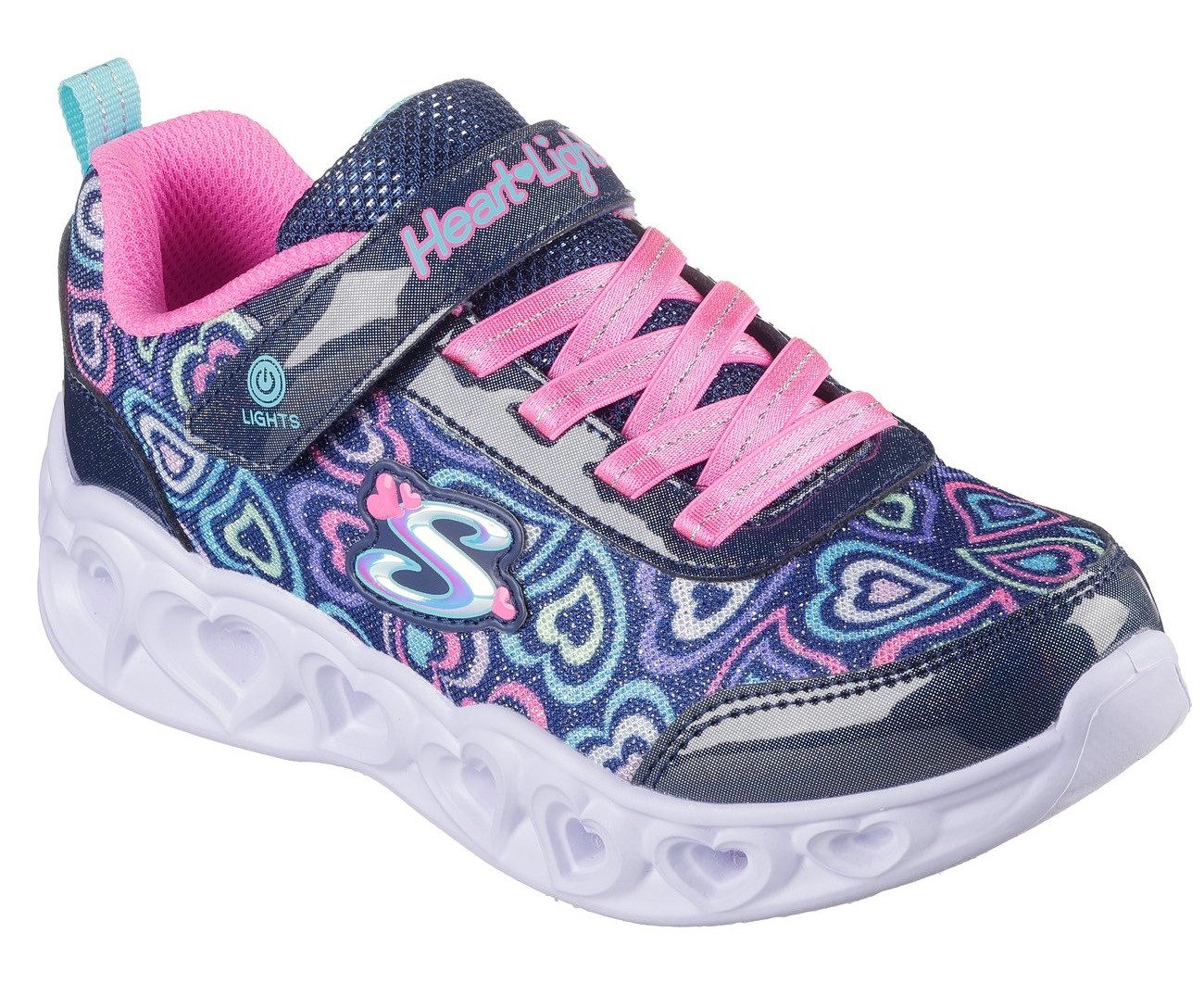 Skechers Sneakers HEART LIGHTS Blinkende schoen met hart-loopzool, maat sjabloon te downloaden meisjes sneakers maat 33 blauw