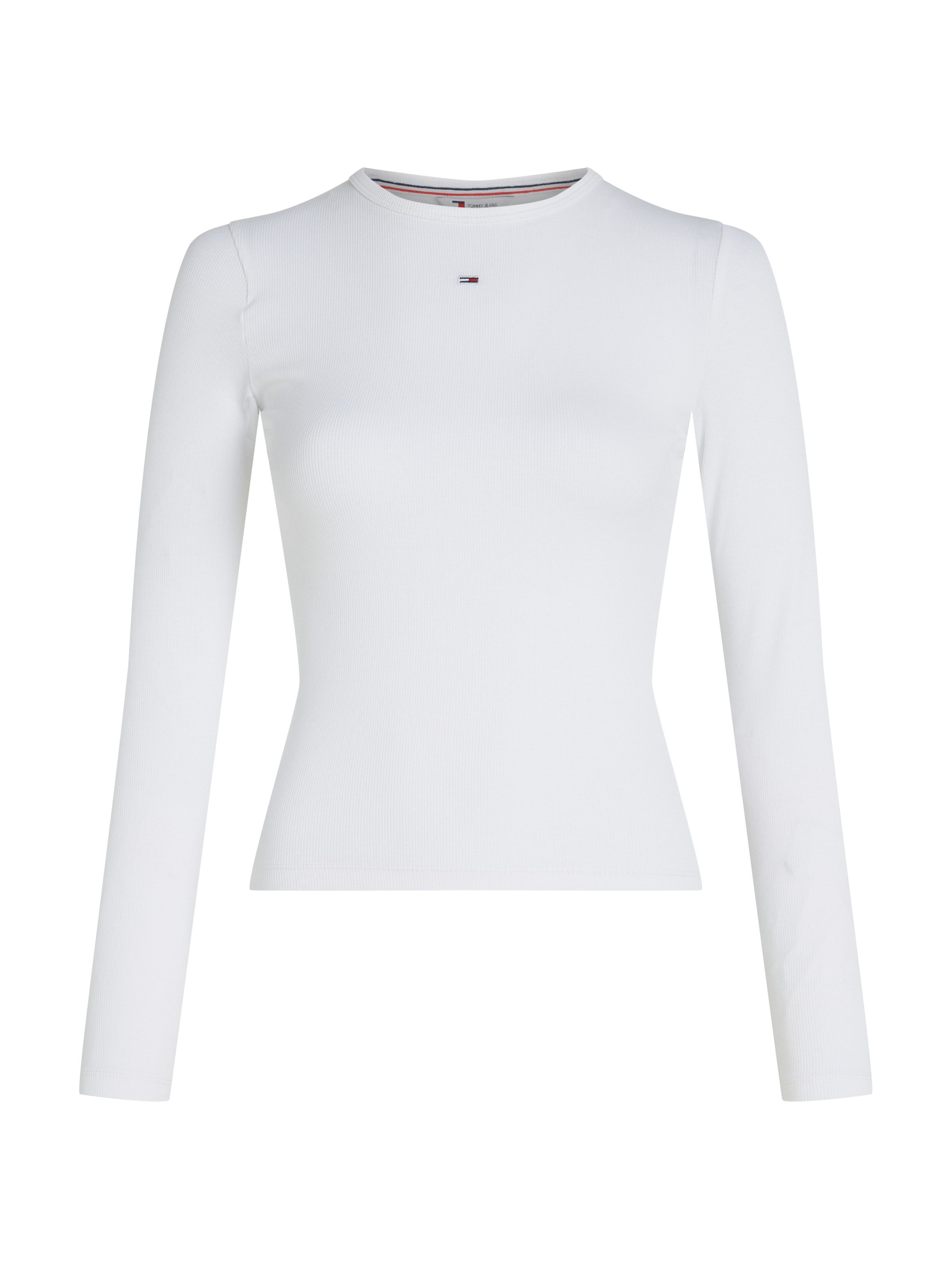 TOMMY JEANS Shirt met lange mouwen Slim Essential Rib Longsleeve Rippshirt