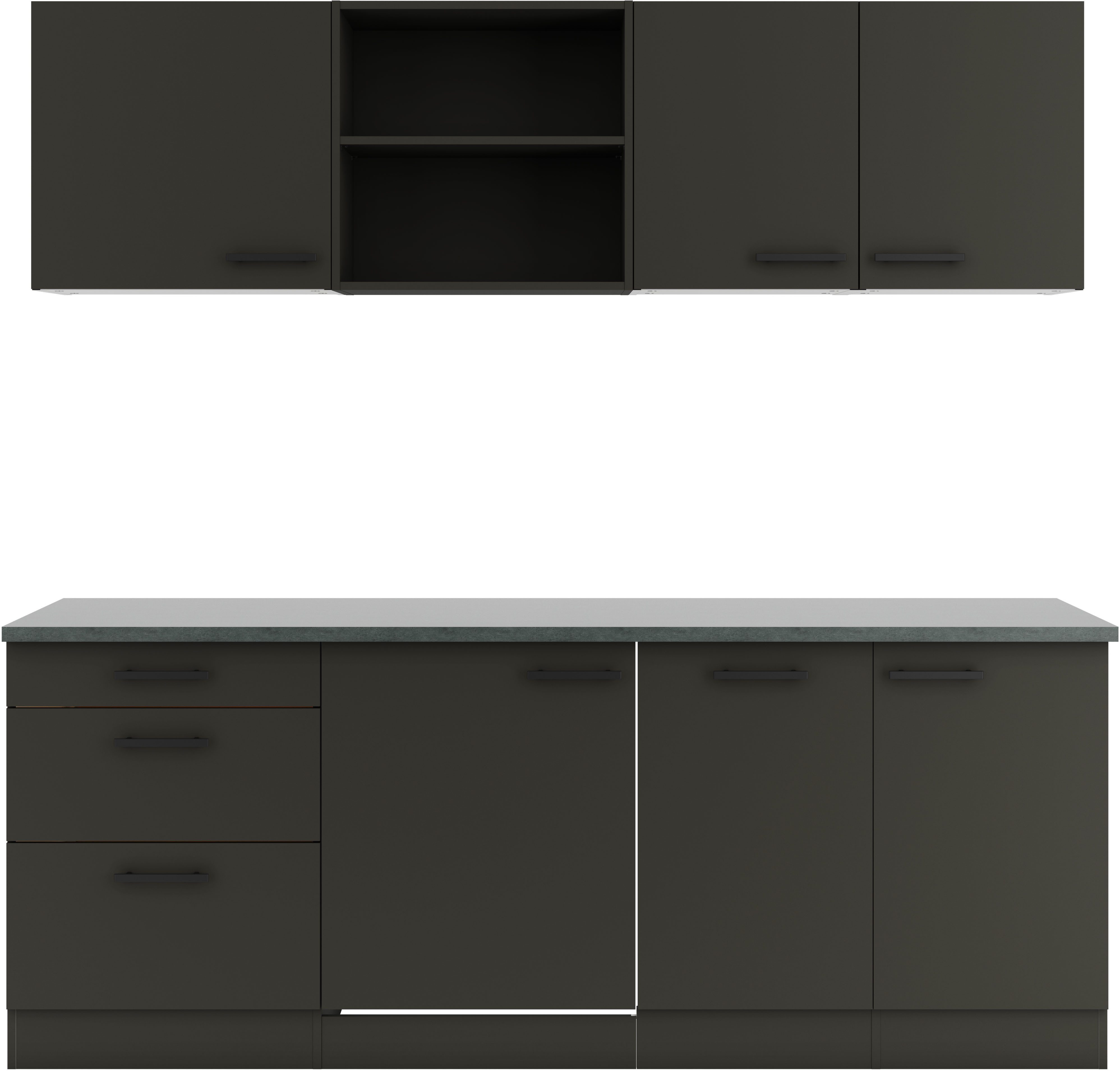 OPTIFIT Keukenblok Palma Breedte 210 cm, optioneel met elektrische apparaten, spiegelbeeld op te stellen
