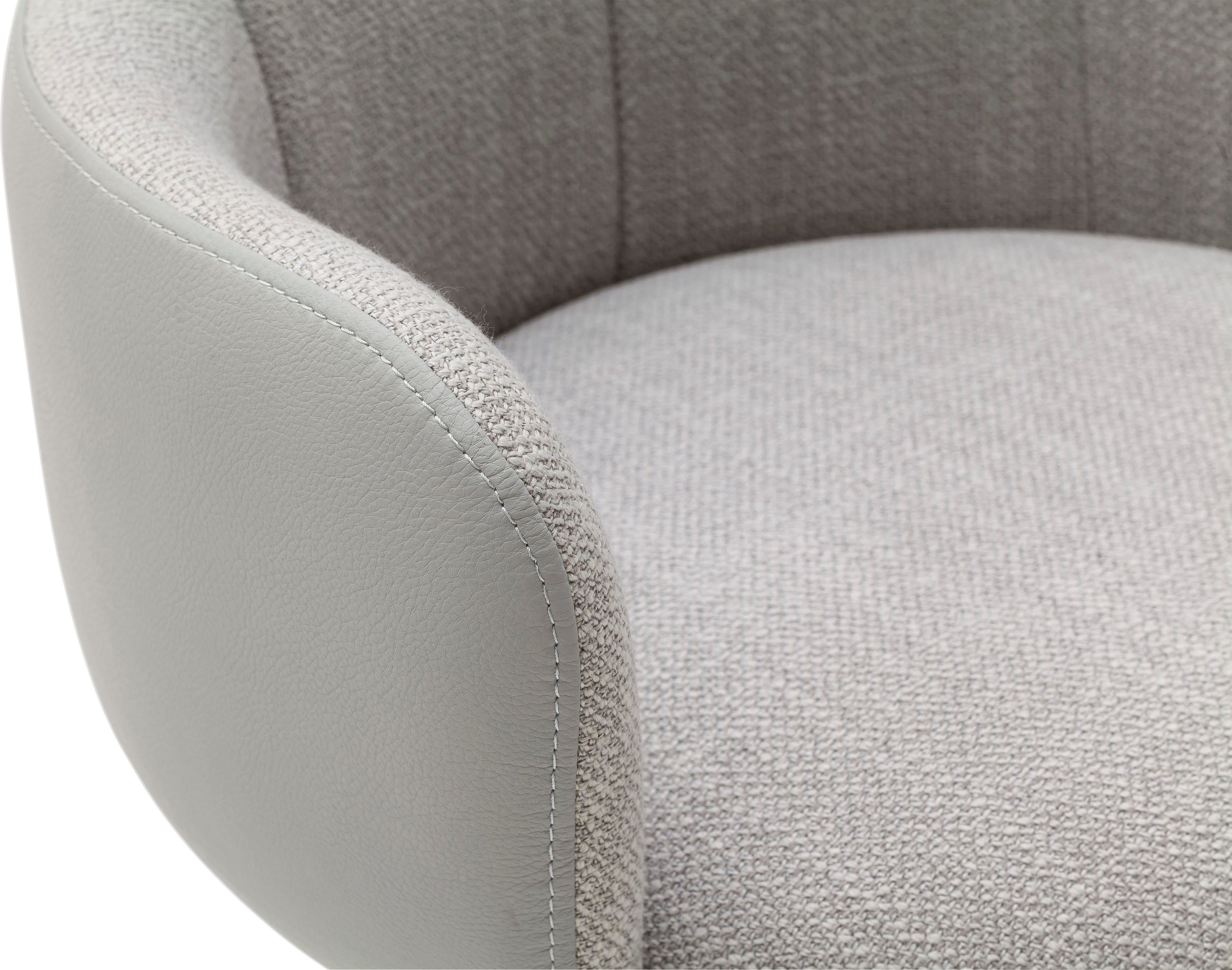 MCA furniture Eetkamerstoel Mecana set van 2 materialenmix, stoel 360° draaibaar met nivellering, tot 120 kg (set, 2 stuks)