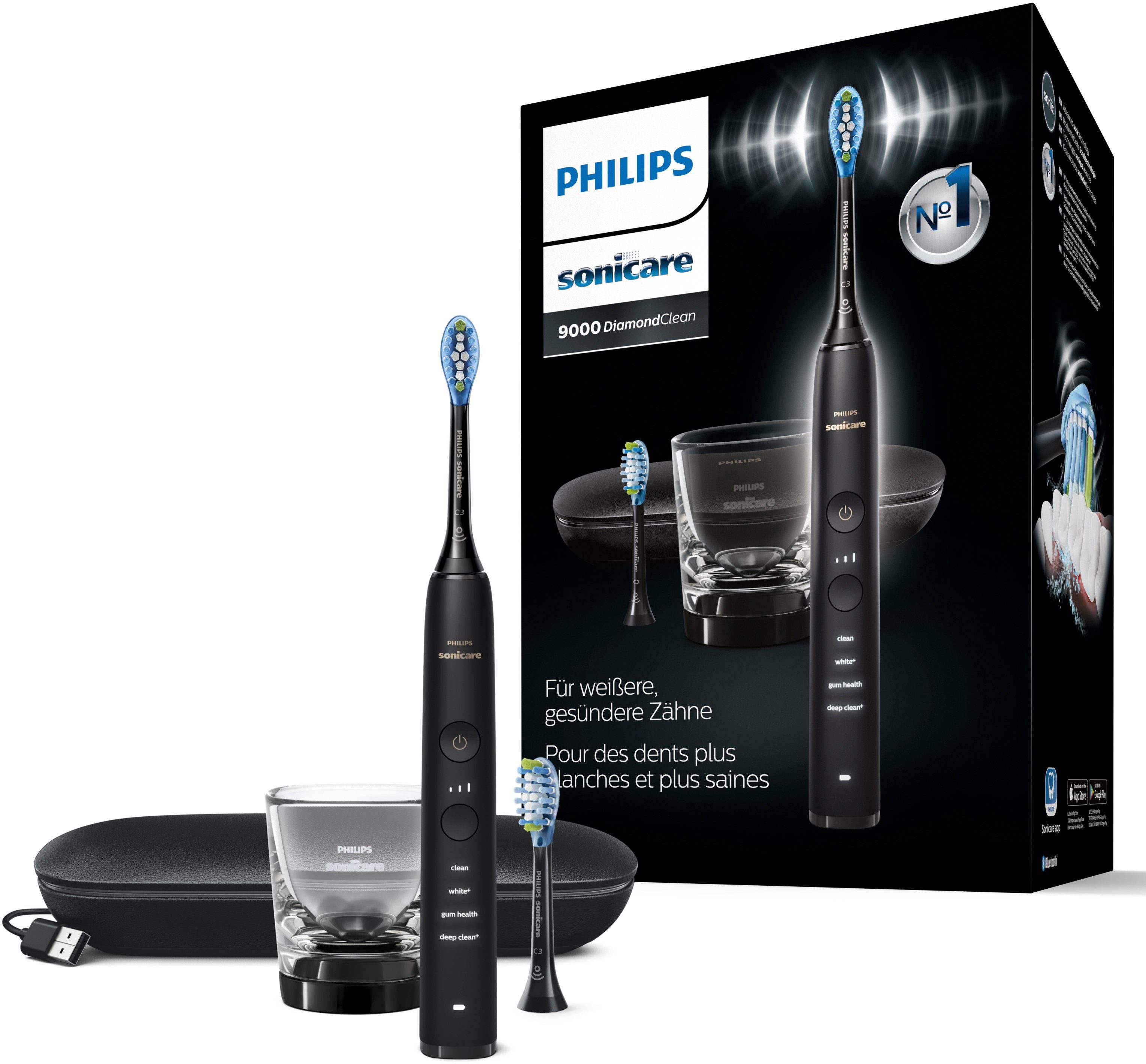 Kameraad Verscherpen Berouw Philips Sonicare Elektrische tandenborstel DiamondClean 9000 HX9913/18  online verkrijgbaar | OTTO