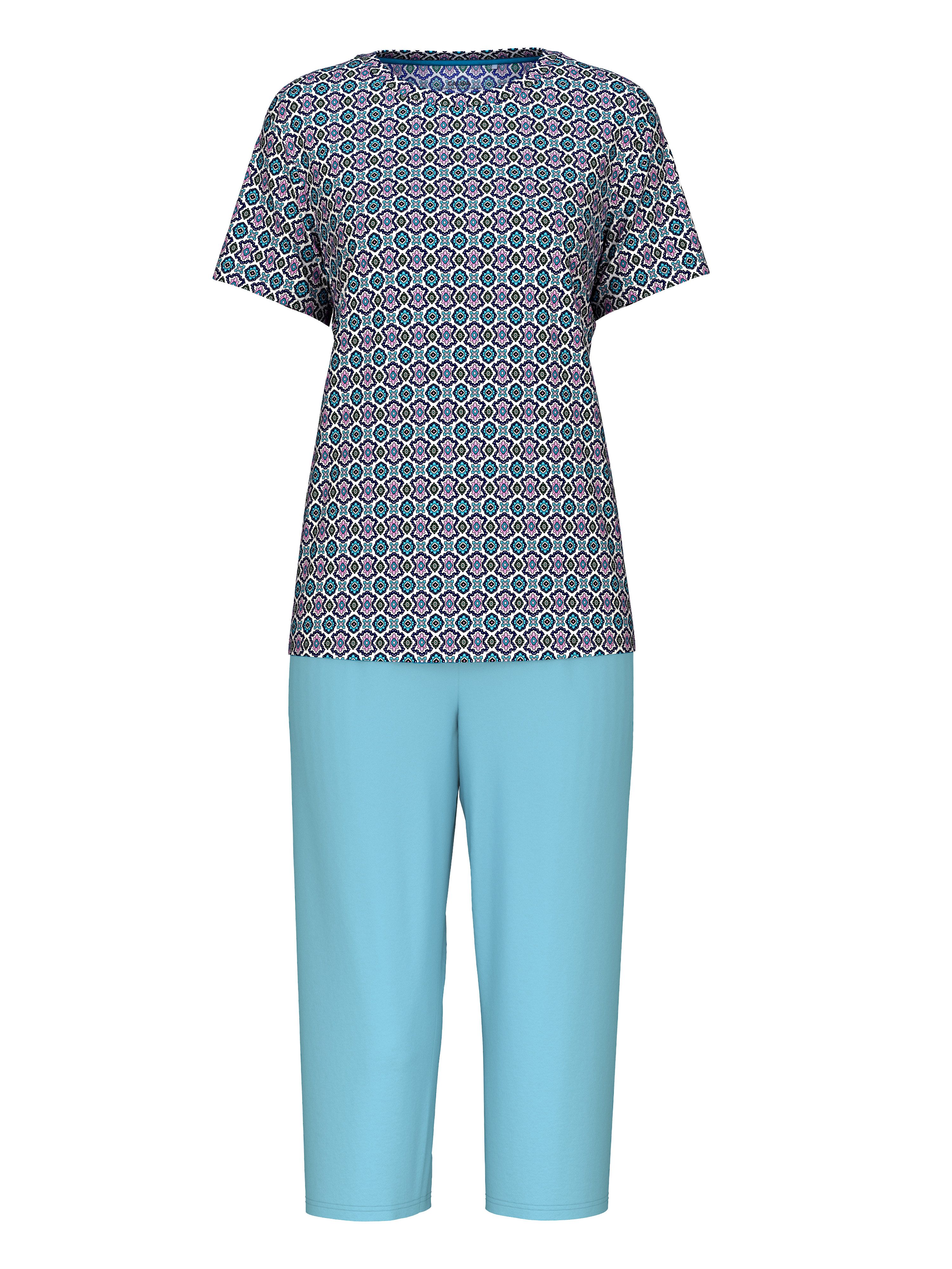CALIDA Capripyjama met ronde hals en overlappende schouders (2-delig)