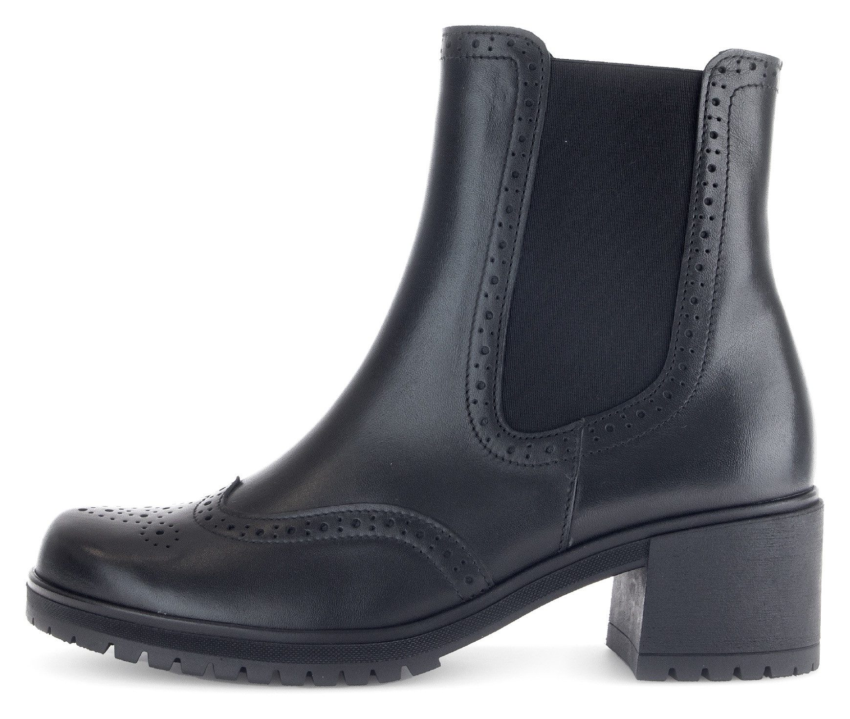 Gabor Chelsea-boots blokhak, business schoen, enkellaars met lyra perforatie