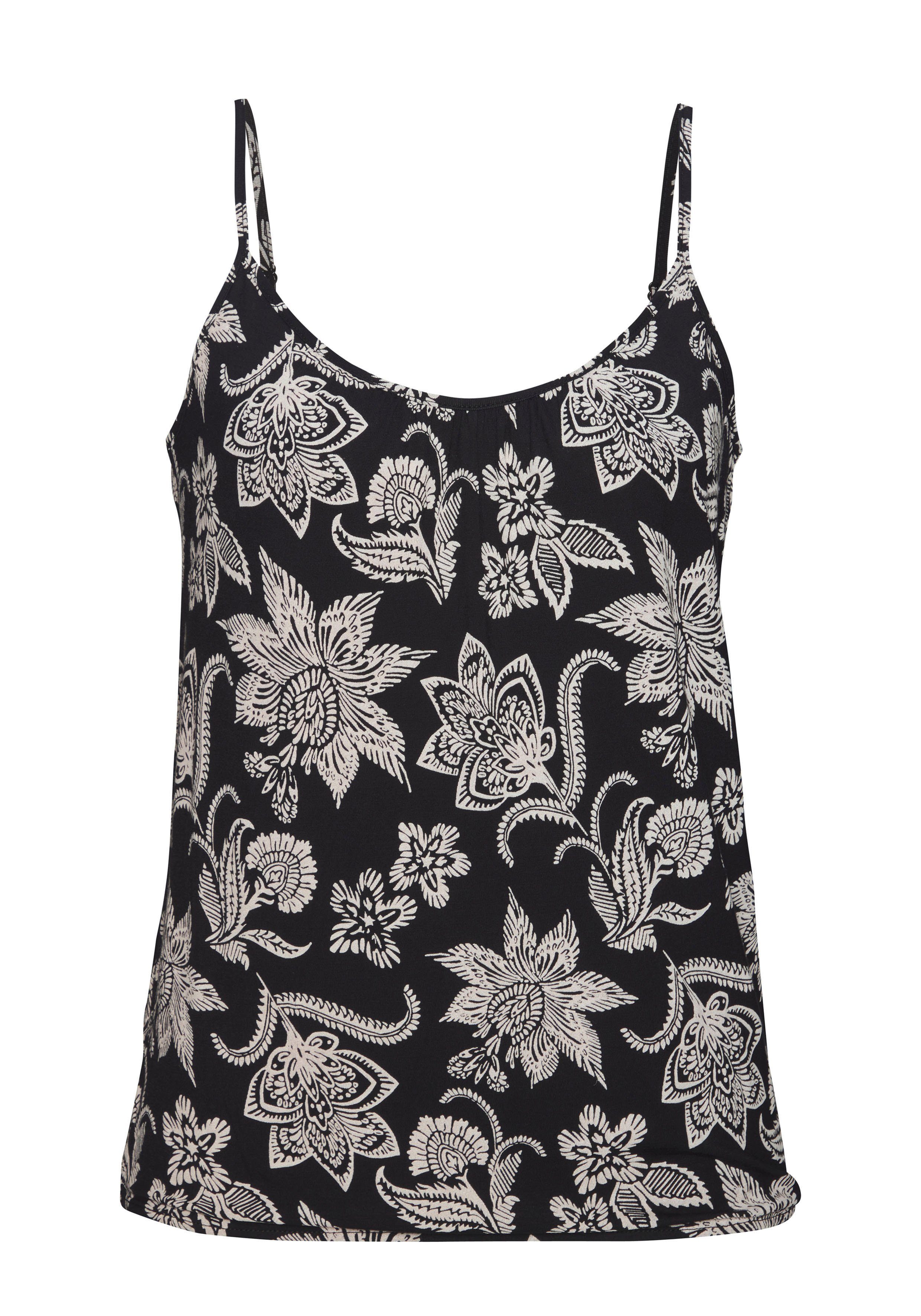 Lascana Top met spaghettibandjes Top met modieus Print van Viskose-mengsel (2-delig Set van 2)