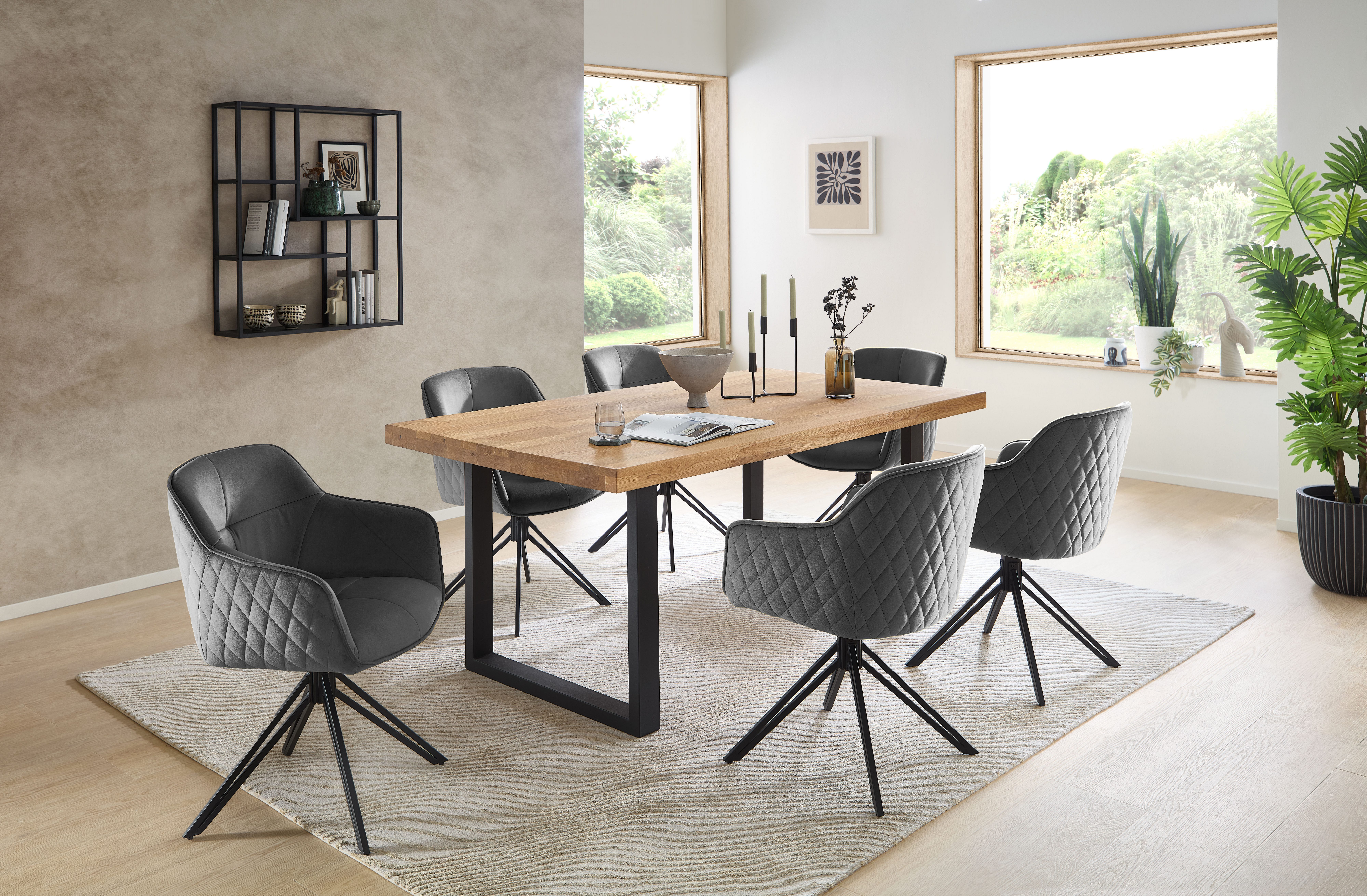 Stolkom Eettafel Chris eettafel eik massief hout, BxHxD 110x47x70 cm