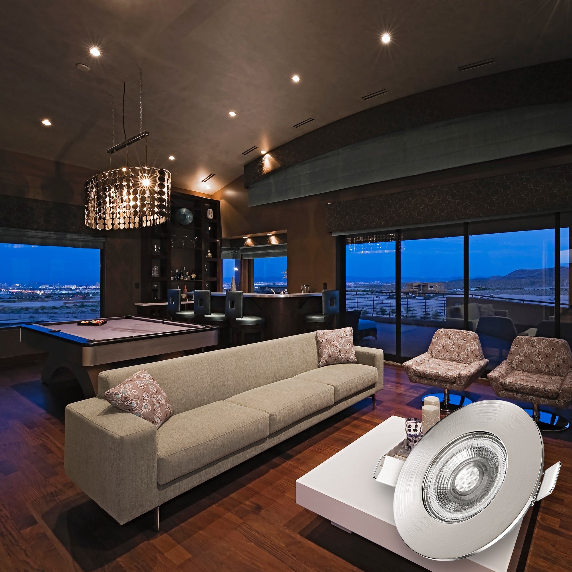 B.K.Licht Ledinbouwlamp 3-delige bad inbouwspot, IP44 beschermd, platte inbouwspots