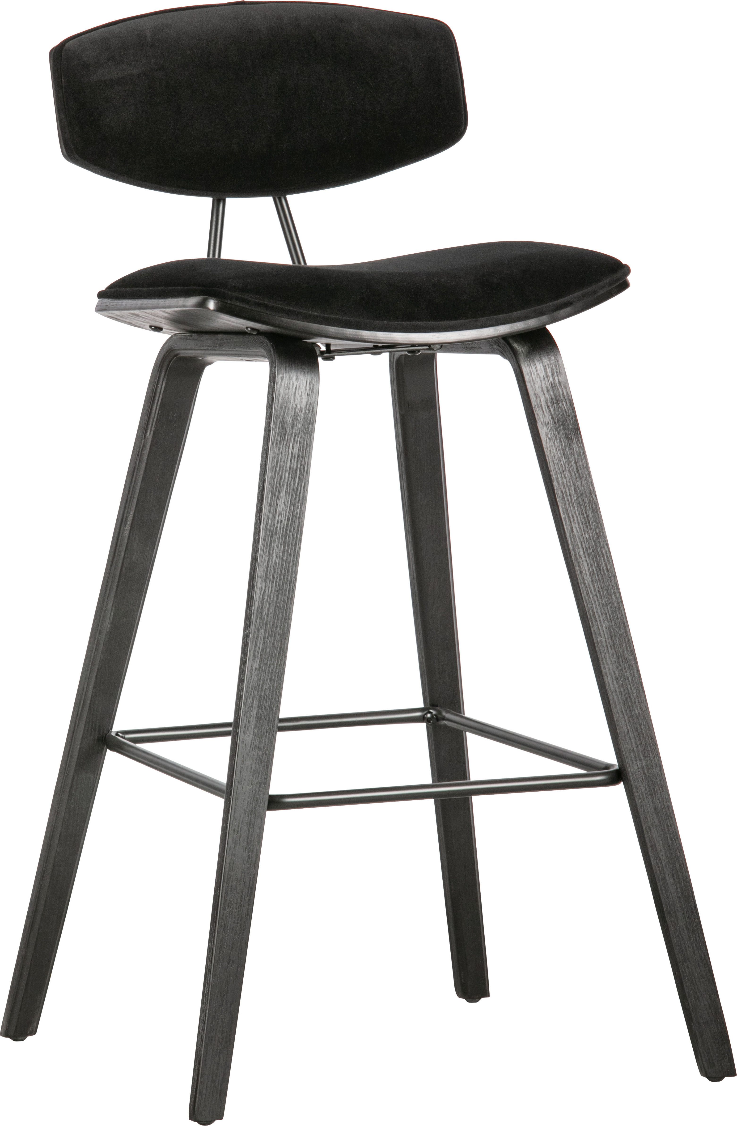 WOOOD Barkruk Senn Zitvlak van velours, H 94 cm x B 41 cm (2 stuks)