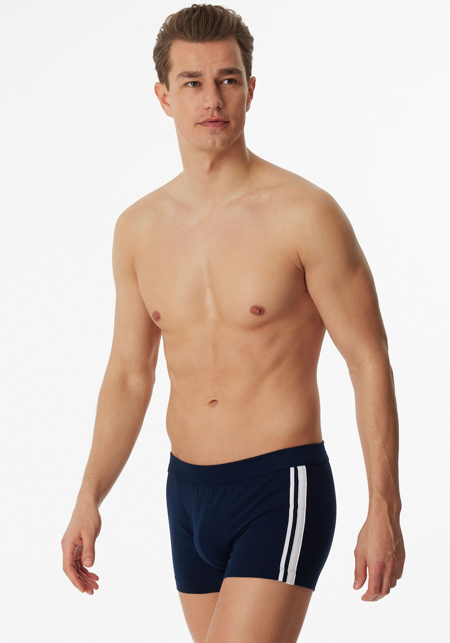 Schiesser Boxershort 95/5 met zachte, tonale tailleband, contrasterende zijstrepen (3 stuks)