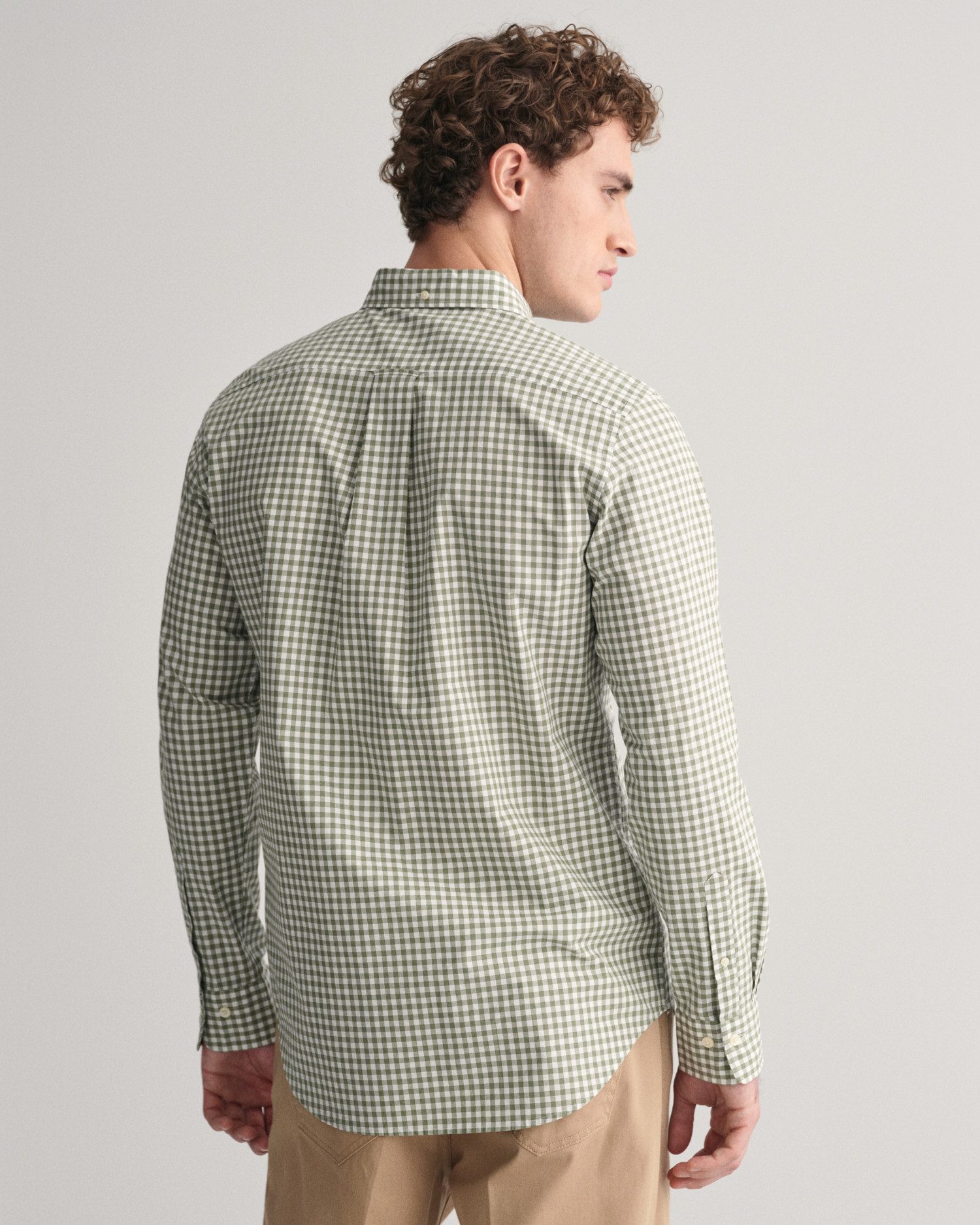 Gant Overhemd met lange mouwen REG POPLIN GINGHAM SHIRT met logoborduursel op borsthoogte