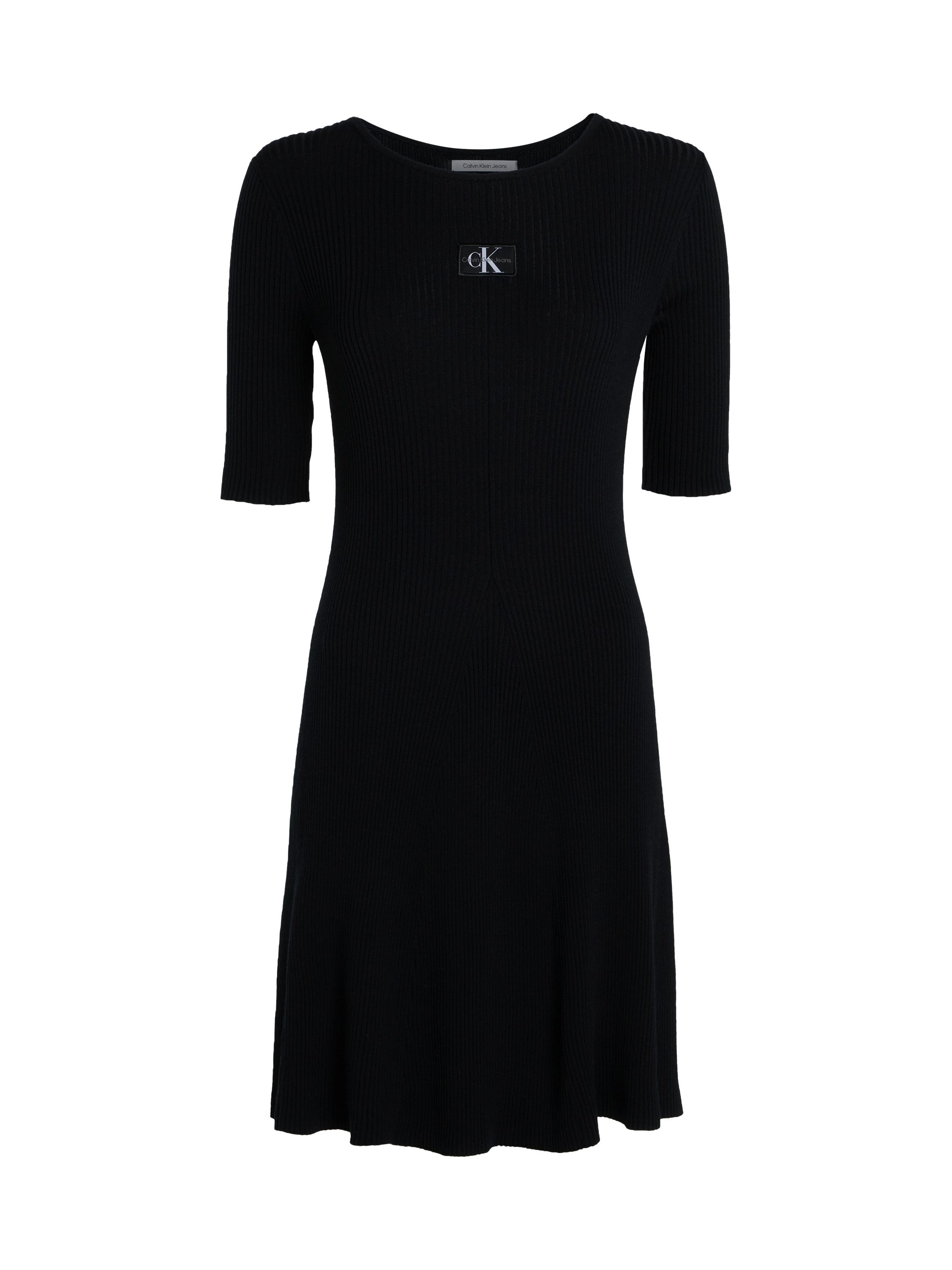 Calvin Klein Sweatjurk WOVEN LABEL SS SWEATER DRESS