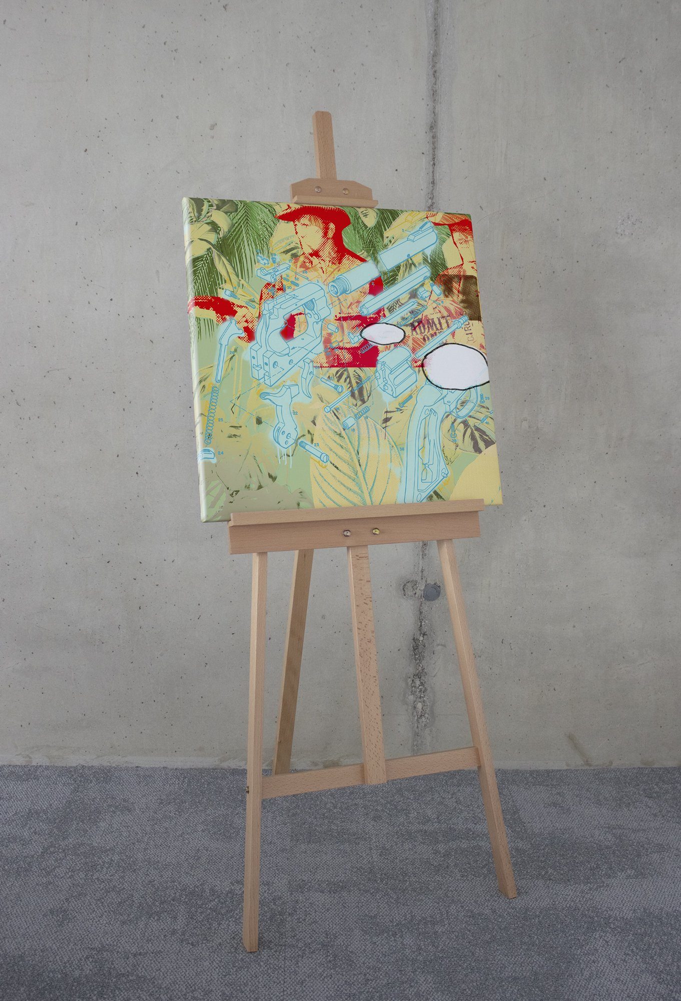Komar Artprint op linnen Peace - Afmeting 60 x 60 cm Canvasdoek met echt houten frame (1 stuk)