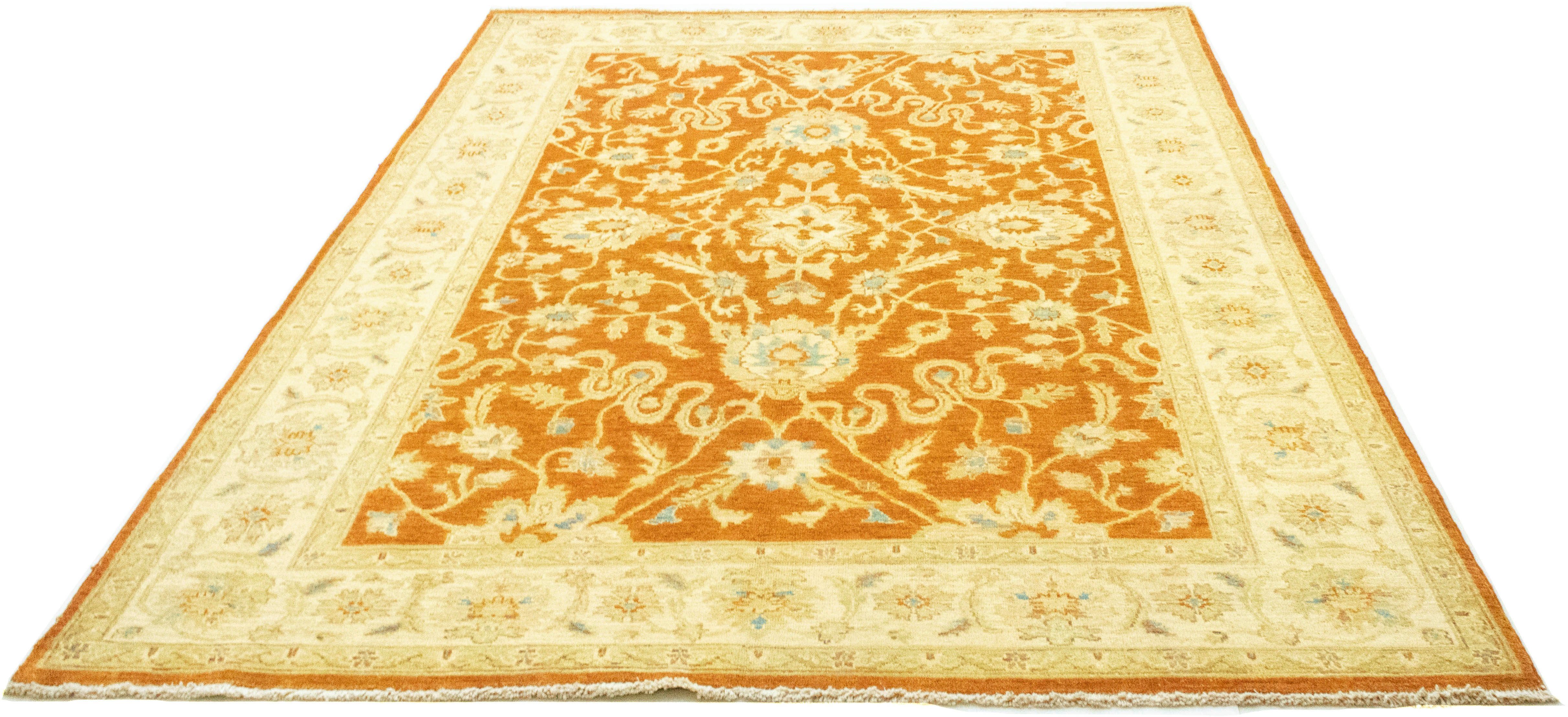 morgenland Wollen kleed Ziegler vloerkleed met de hand geknoopt beige