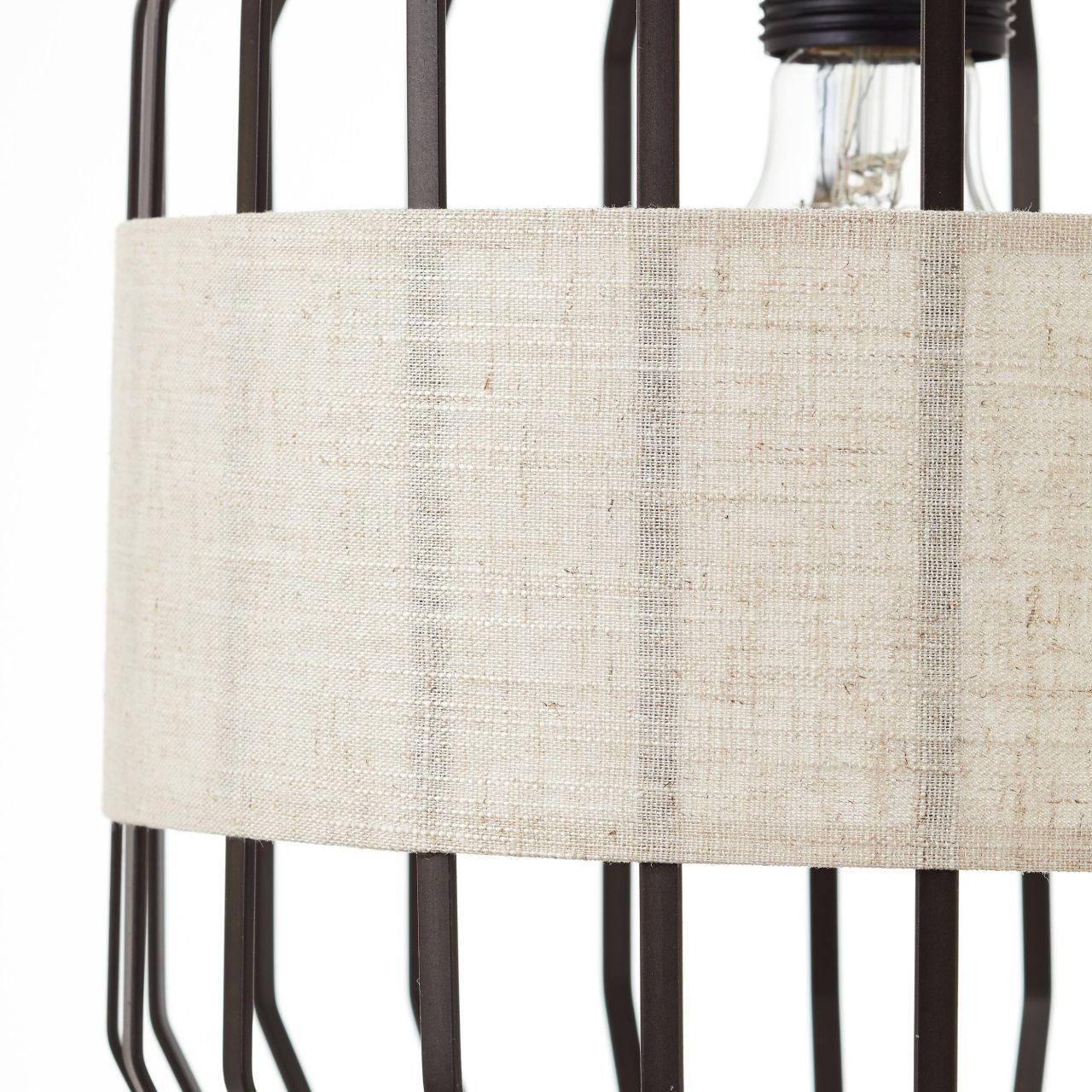 Brilliant Leuchten Hanglamp Slope 4 fittingen zwart/naturel (1 stuk)