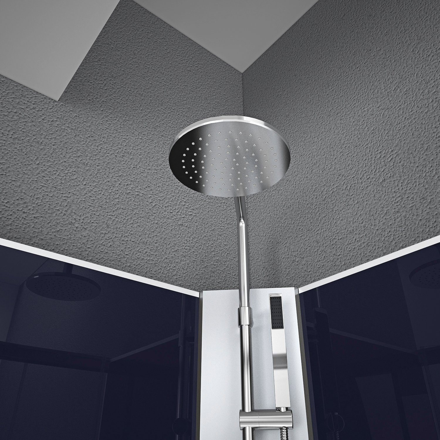 Marwell Complete douche Night inclusief kranen, 85 cm x 85 cm