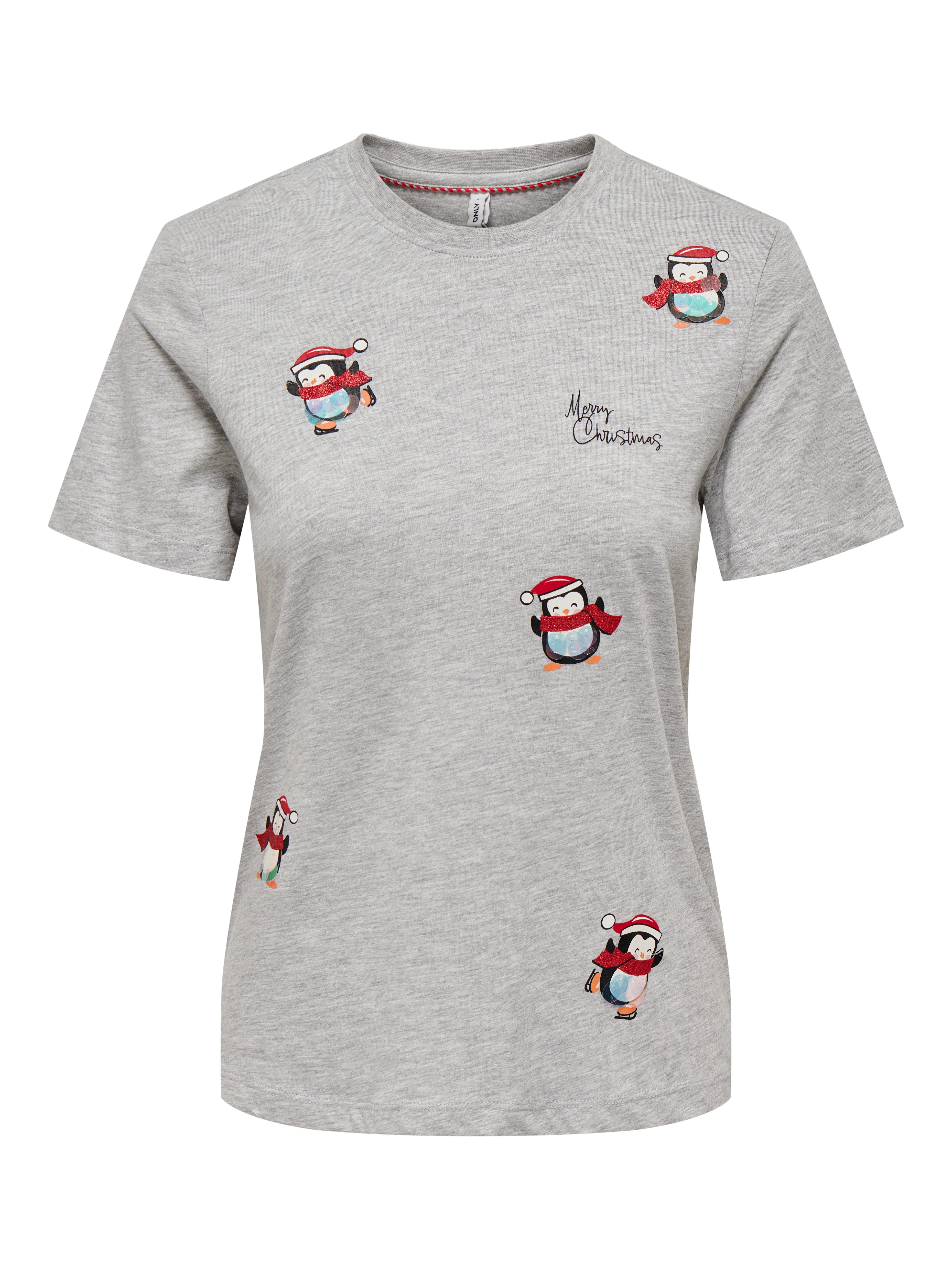 Only Shirt met korte mouwen ONLKITA LIFE REG S/S TOP BOX XMAS JRS