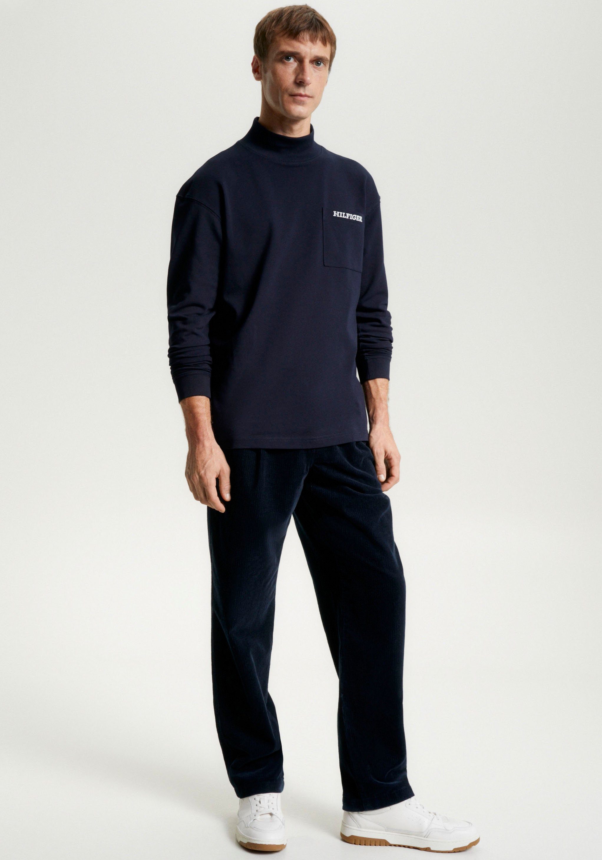 Tommy Hilfiger Shirt met lange mouwen MONOTYPE PIQUE POCKET LS TEE