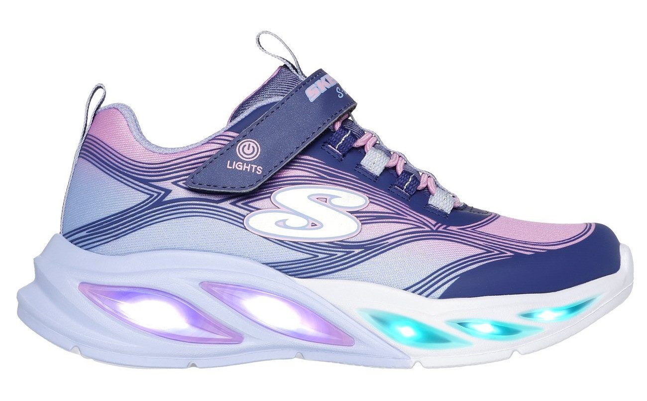 Skechers Sneakers COSMIC GLOW LIGHTS Klittenbandschoen met glitter, maat sjabloon te downloaden