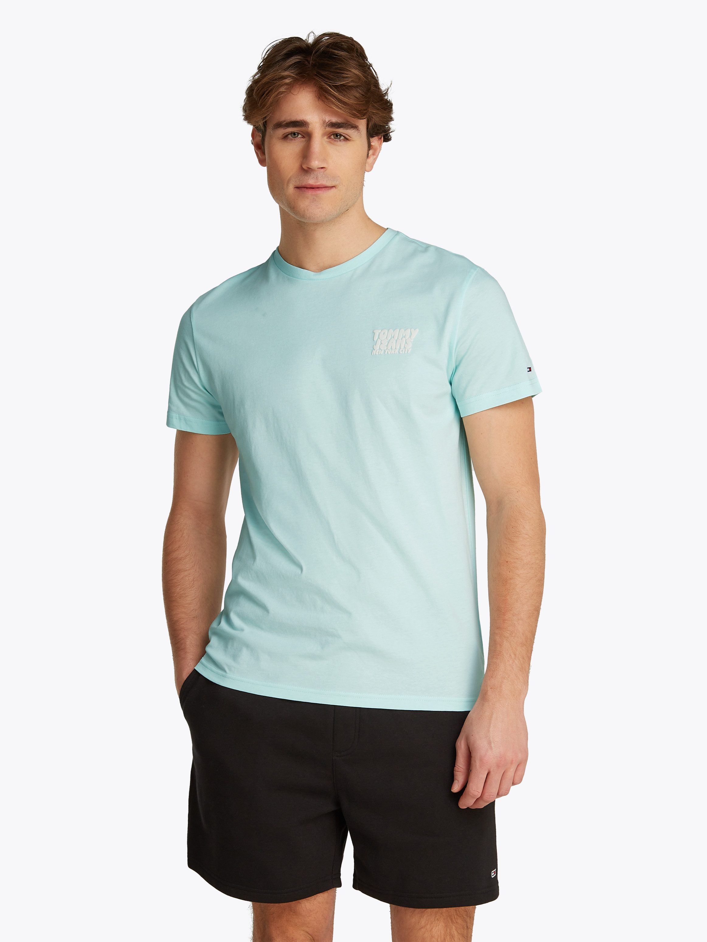 TOMMY JEANS T-shirt TJM SLIM BUBBLE PRINT SS TEE EXT heren t-shirts maat XXXL groen
