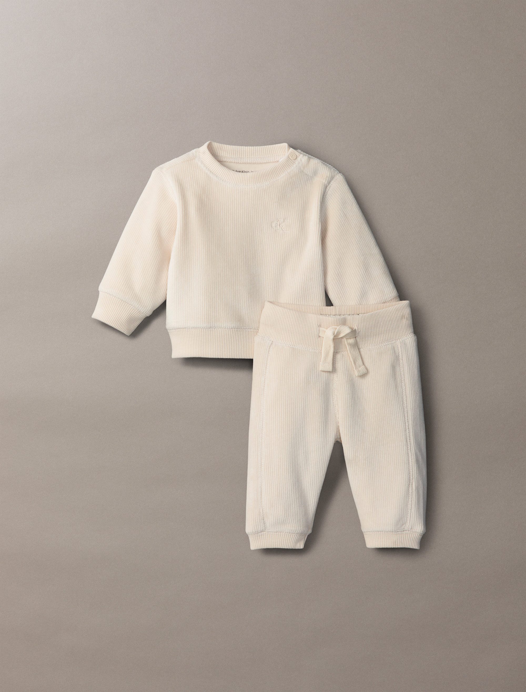 Calvin Klein Shirt broek RIB VELVET FLEECE SET GIFTPACK voor baby’s tot 2 jaar, cadeau set (set, 2-delig)