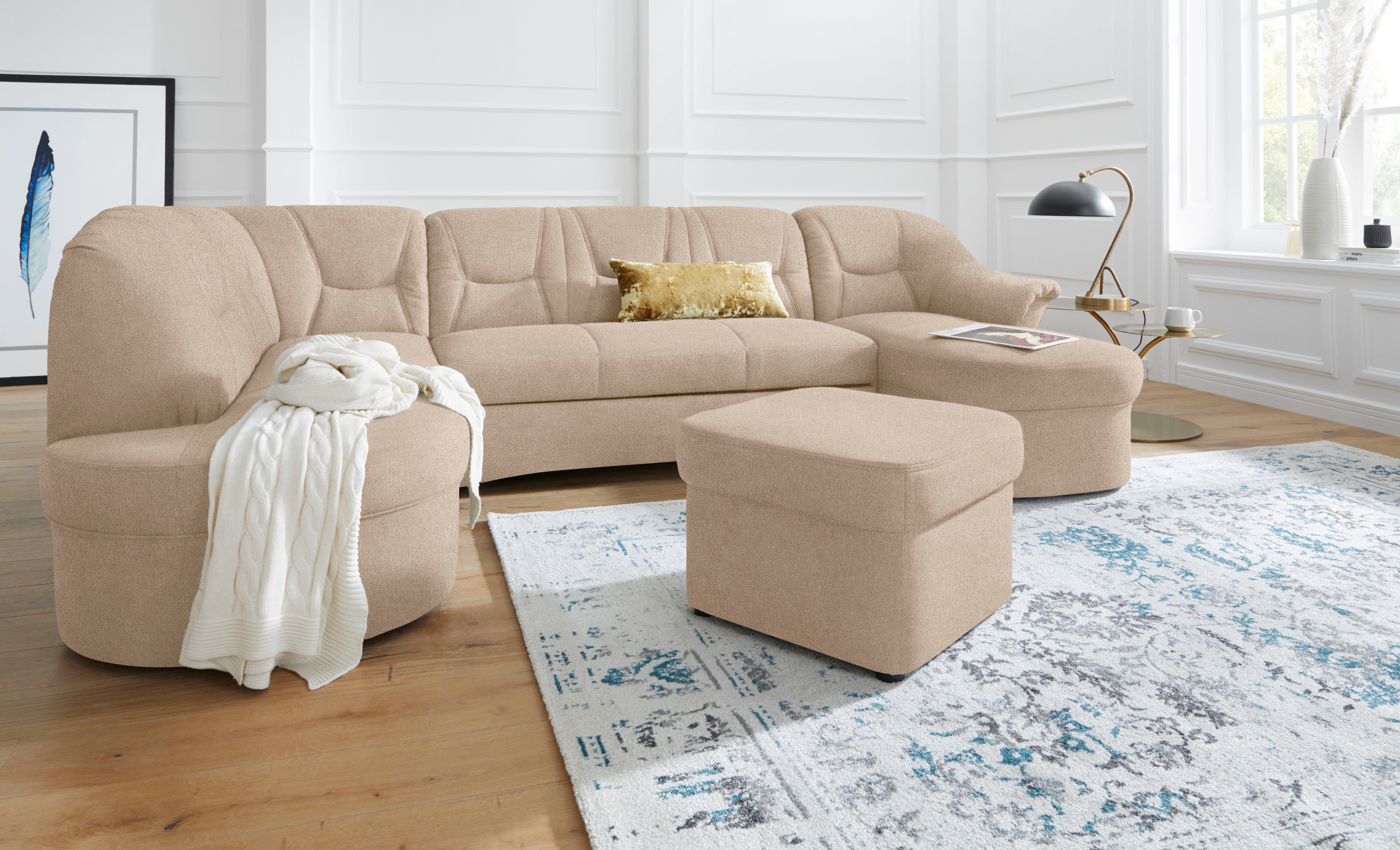DOMO collection Zithoek Sarafina, tijdloos en comfortabel, optioneel met veren, U-vorm