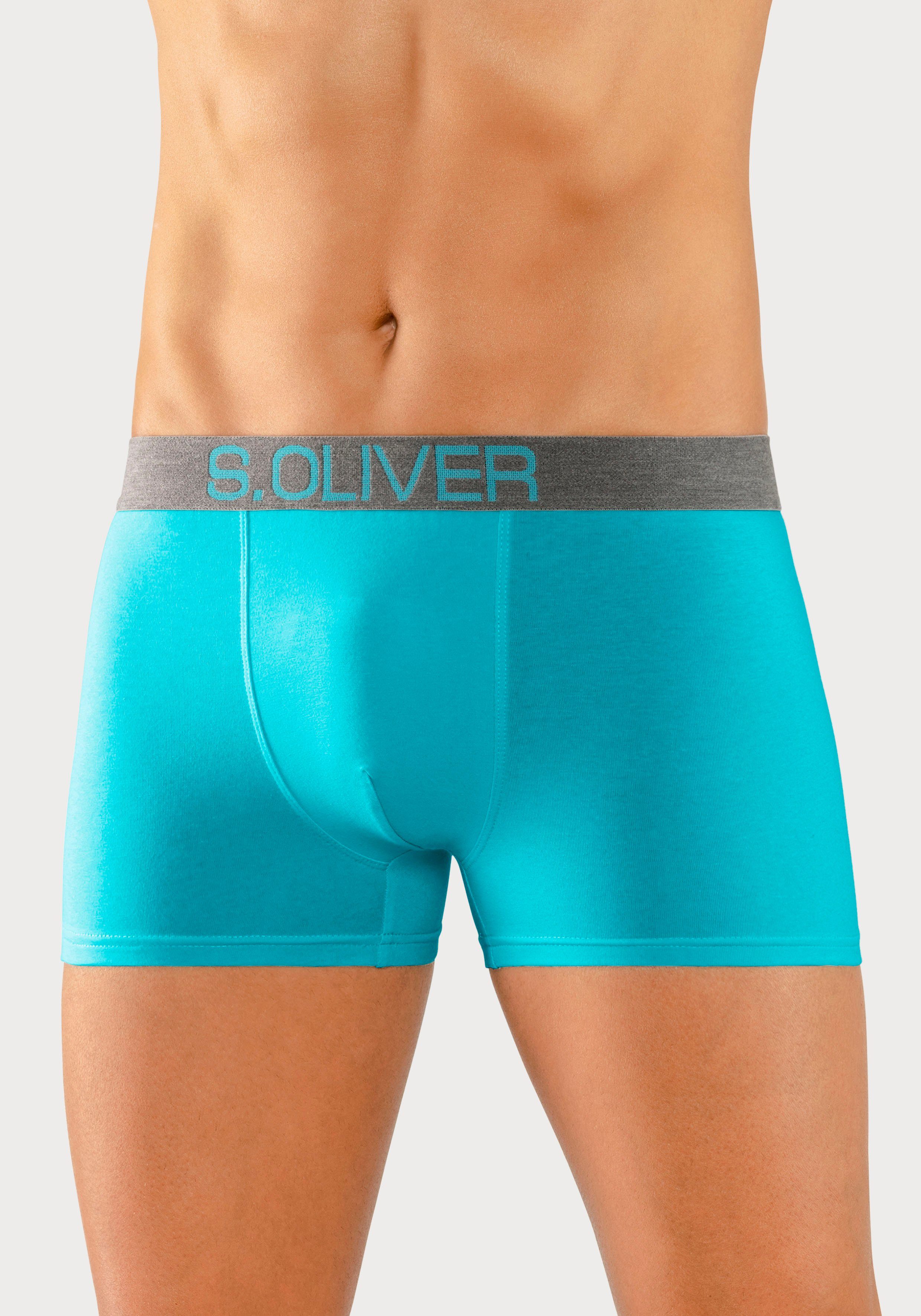 s.Oliver RED LABEL Beachwear Boxershort voor heren met contrastkleurige weefband (set, 4 stuks)
