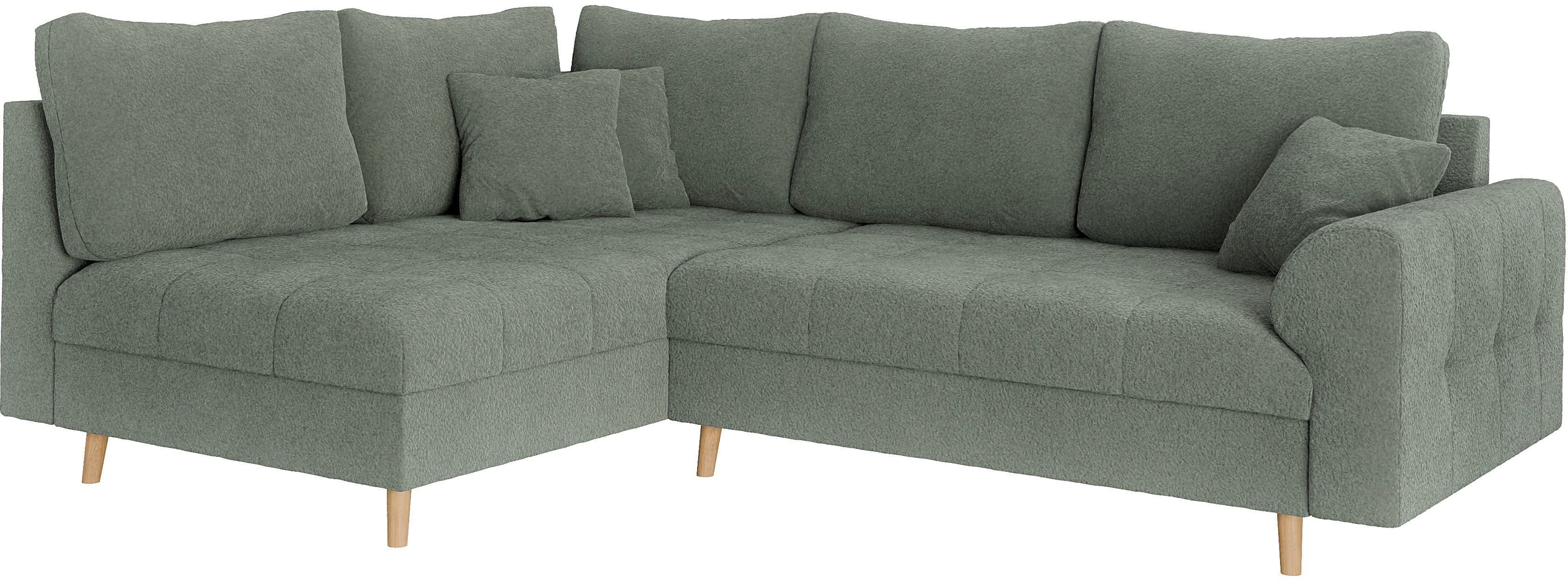 Home affaire Hoekbank CHARRE L-vorm met ottomane, afmetingen B/D/H: 231/161/81 cm fijne stiksels, losse rug- en sierkussens, ook in cord en bouclé