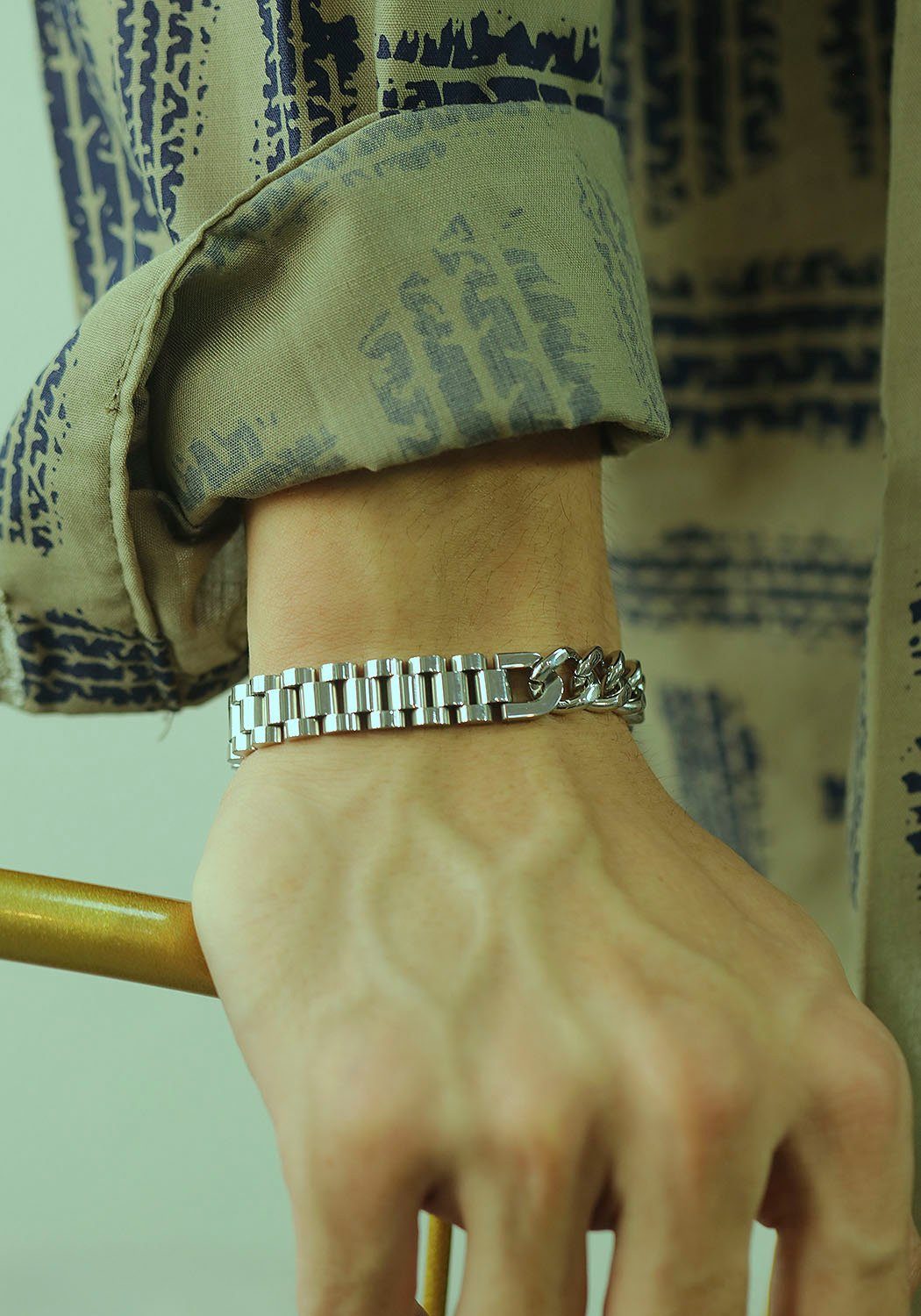 Firetti Edelstalen armband Sieraad cadeau armband panzerketting gecombineerd, verstelbaar