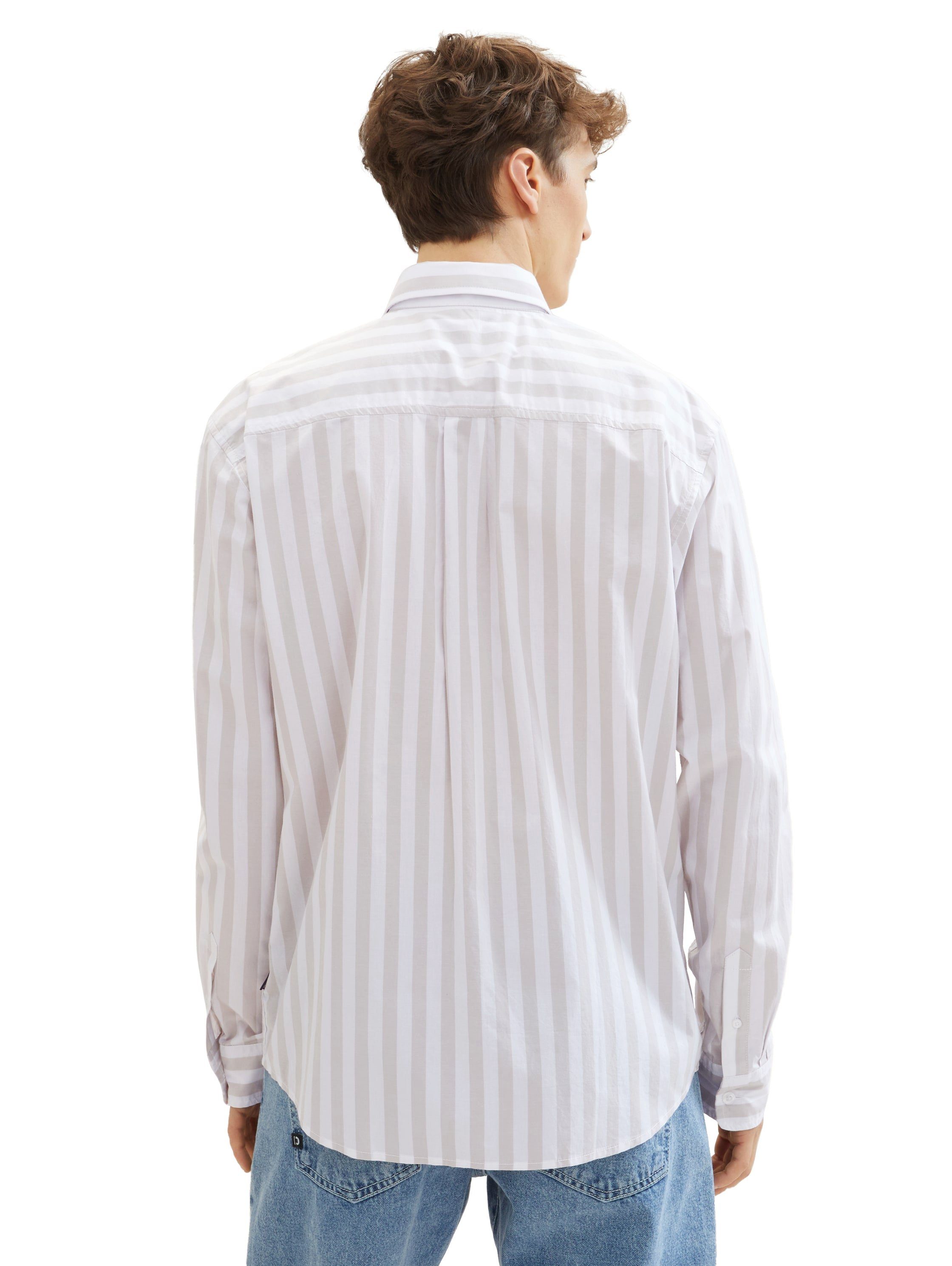 Tom Tailor Denim Overhemd met lange mouwen gestreept en van ademend katoen