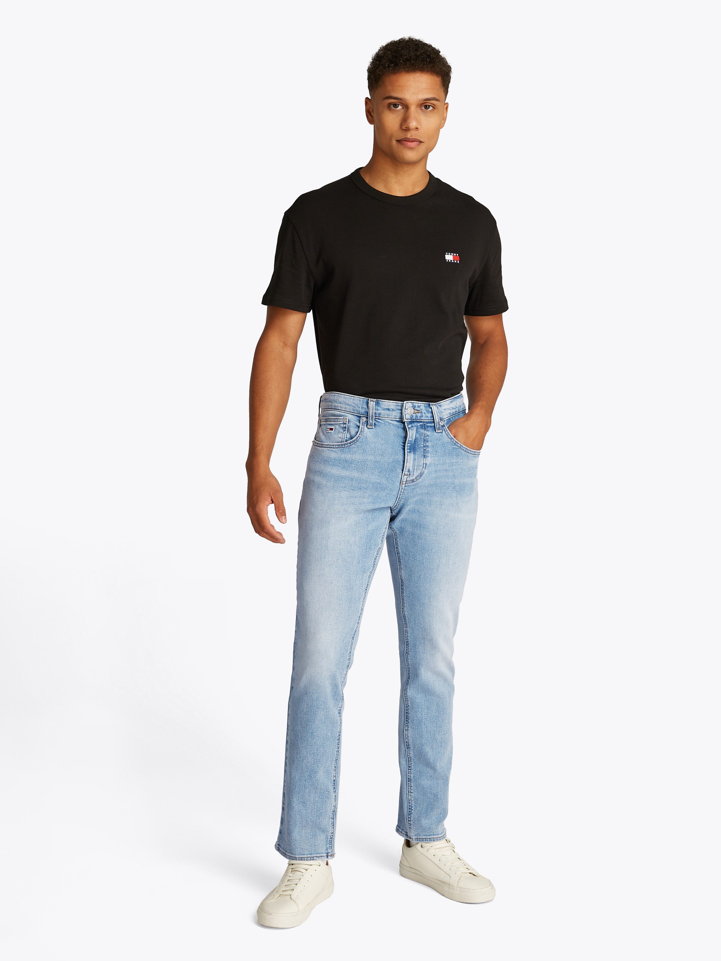 TOMMY JEANS Slim fit jeans SCANTON SLIM Met riemlussen