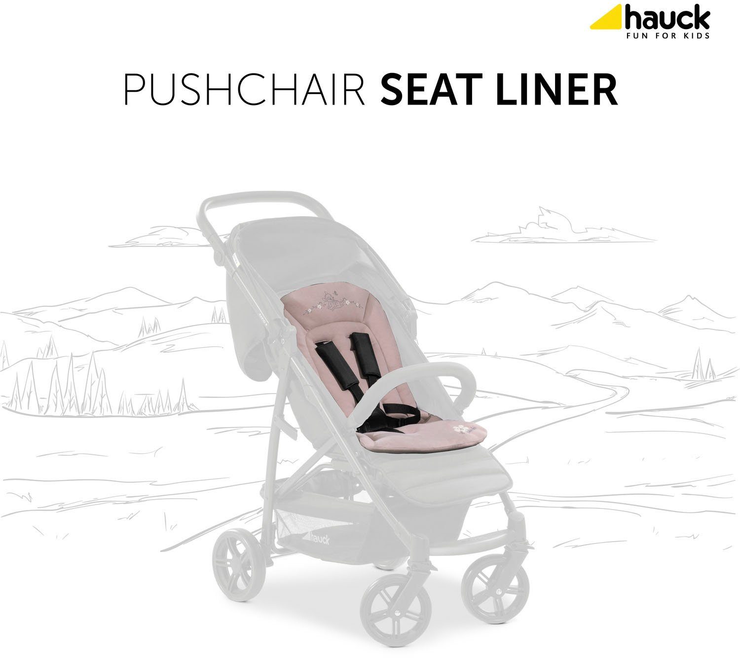 Hauck Zitkussen voor kinderwagens Seat Liner, Bambi Rose