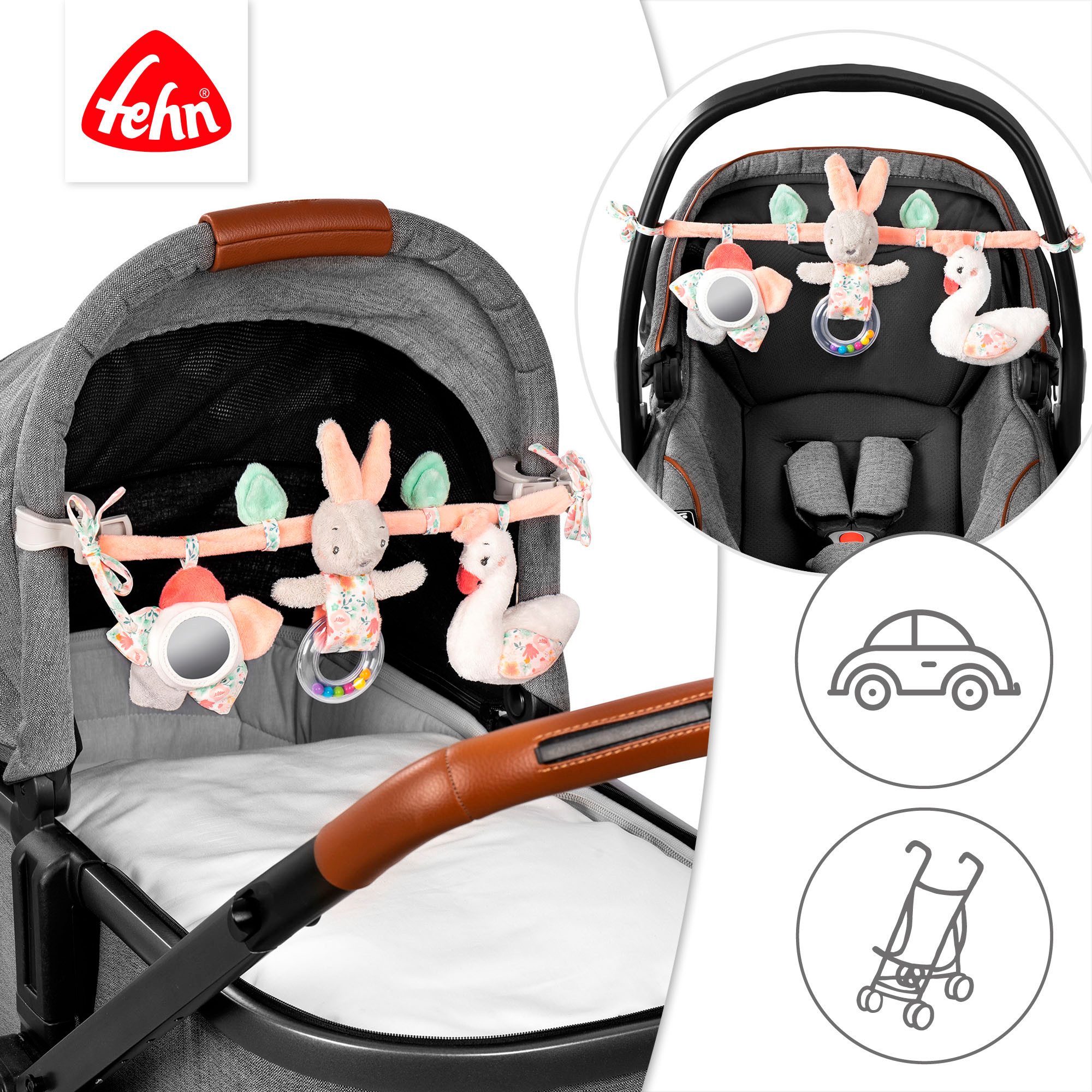 Fehn Kinderwagenketting Classic Stars, Schwanensee