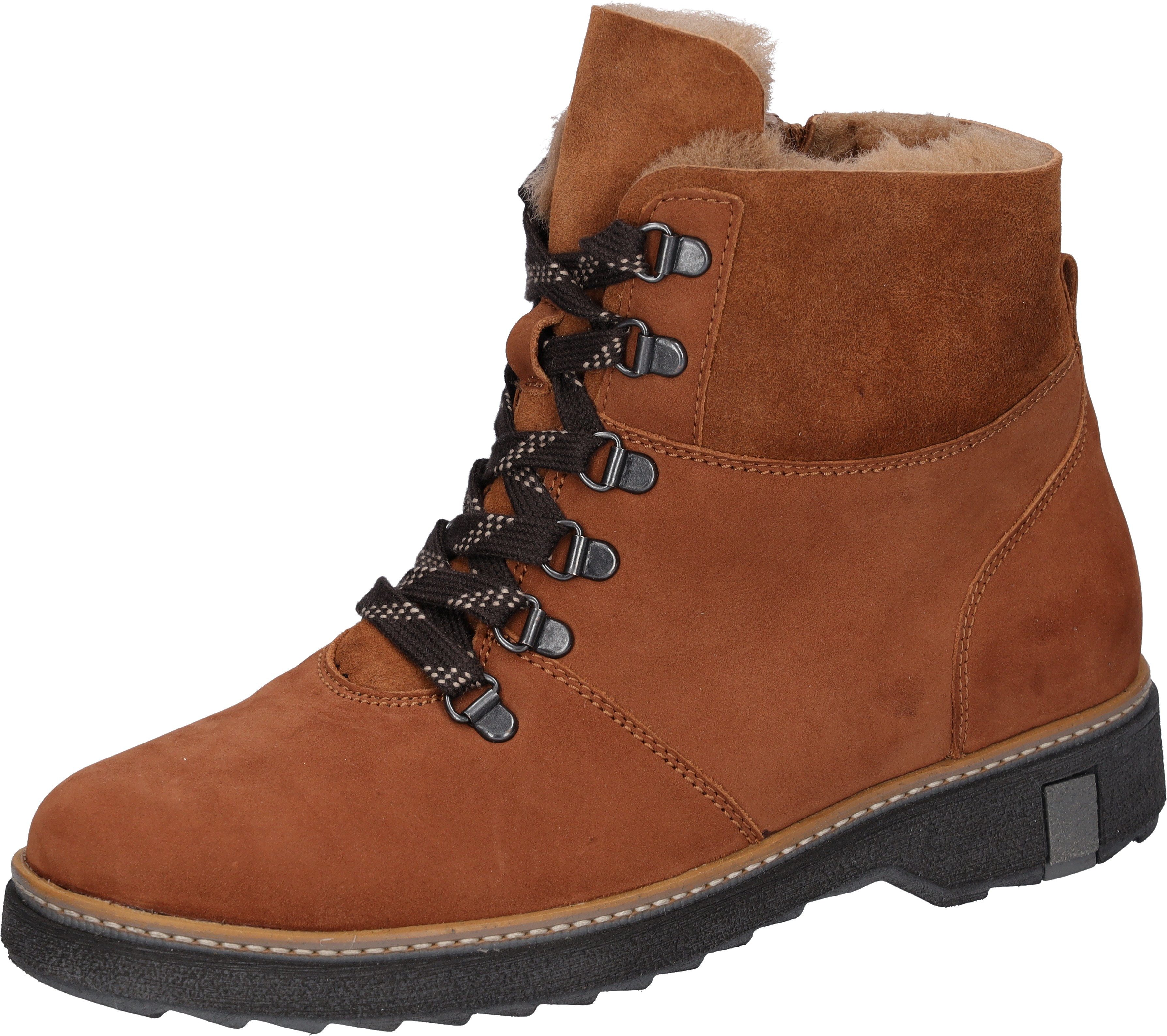 Waldläufer Winterlaarzen HITOMI outdoor boots, lace-up boots with lambswool lining, h-width dames winterlaarsjes maat 37 EU bruin
