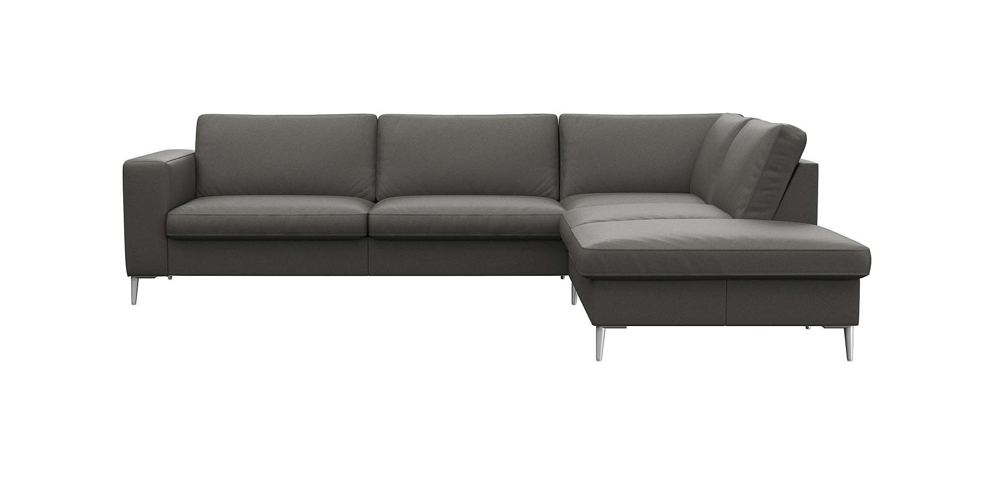 FLEXLUX Hoekbank Fiore, super zitcomfort door koudschuim in de zitting, L-vorm grijs, hoekbanken