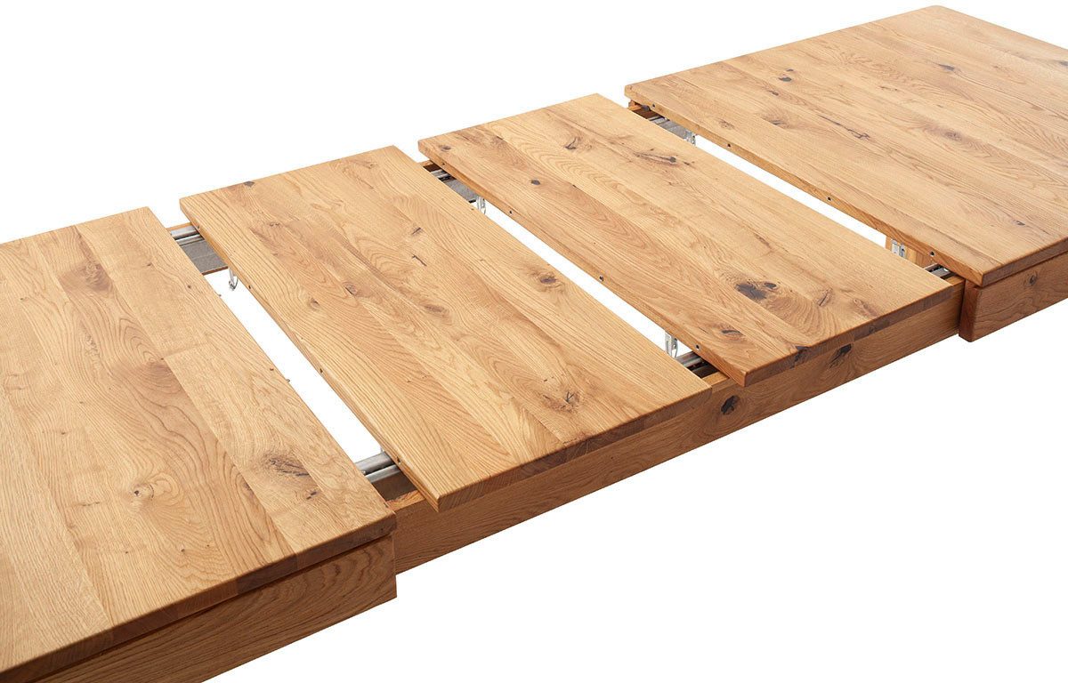 MCA furniture Eettafel ETNA 4-poot tafel Massief hout, doorlopende lamel, blokvoet 10x10 cm, tafelblad 2,5 cm
