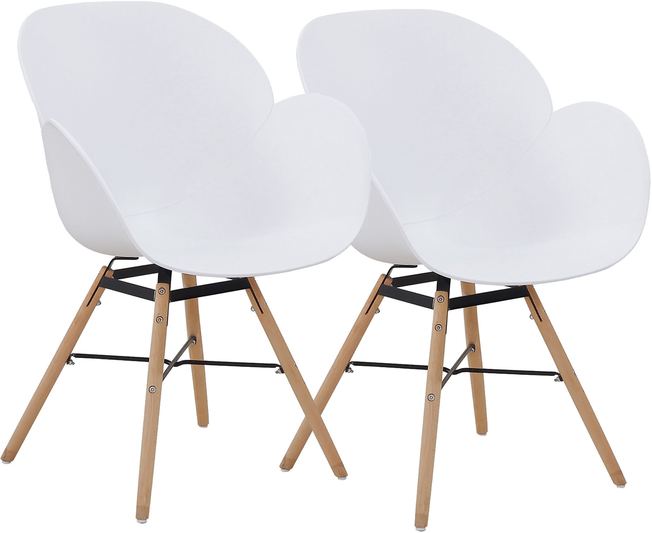Kayoom Stoel met 4 poten Stoel Amalia 110 2-delige set, praktisch set, comfortabele kunststofstoel (set, 2 stuks)