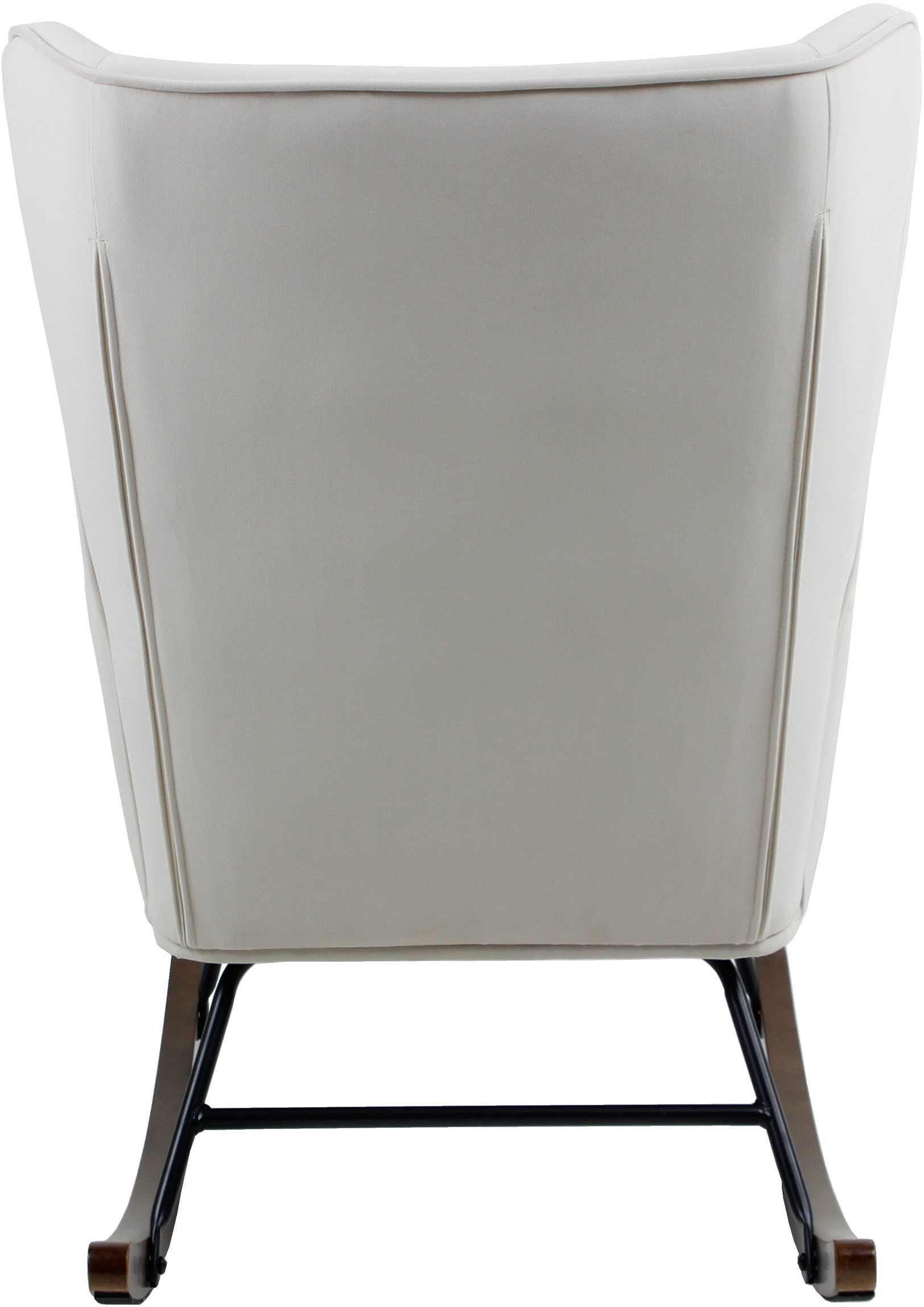 Kayoom Schommelstoel Melorie 125, metalen frame met houten slede Schommelstoel, decoratieve knopen, metalen frame met houten slede (1 stuk)