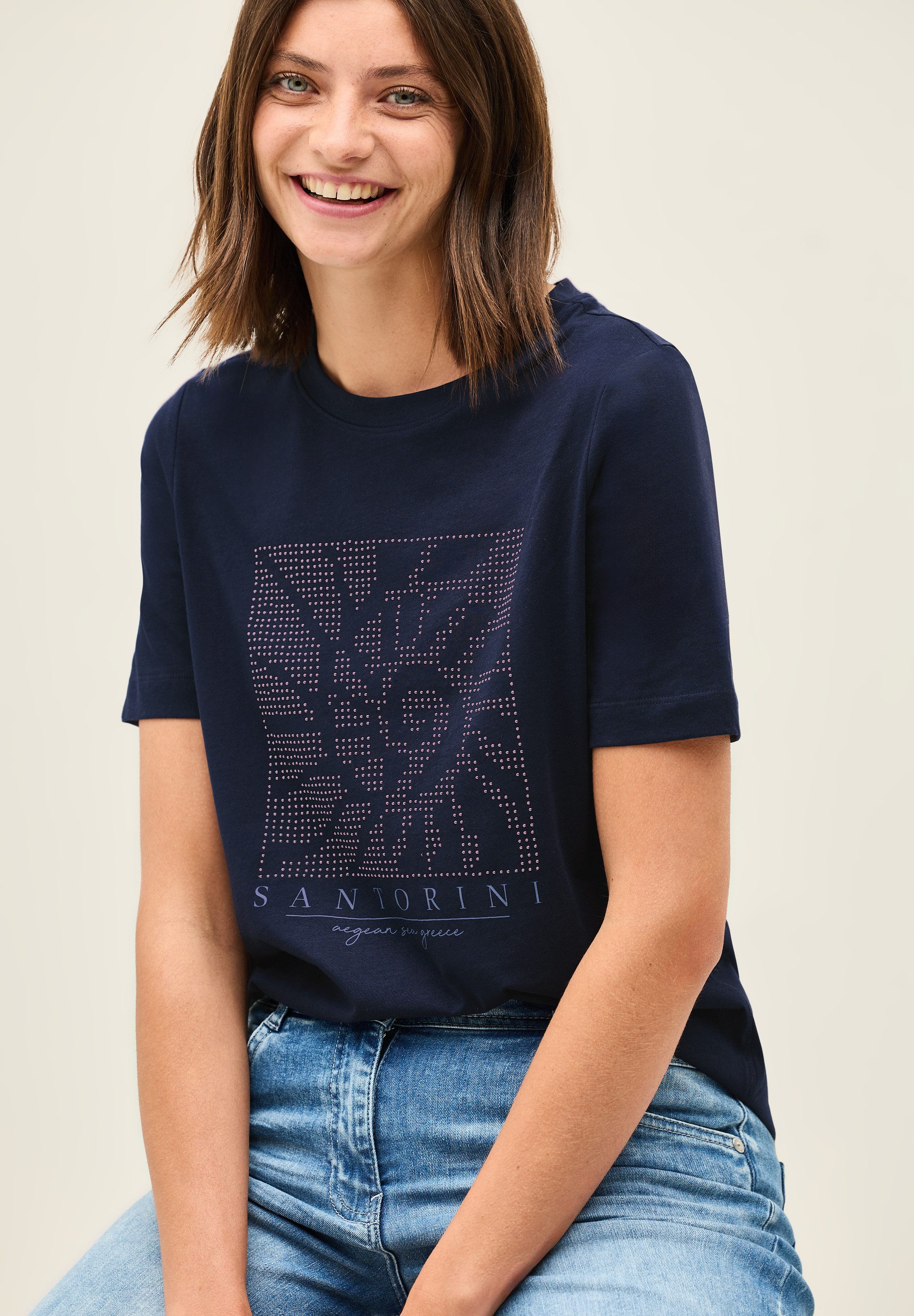 Cecil T-shirt met siersteentjes