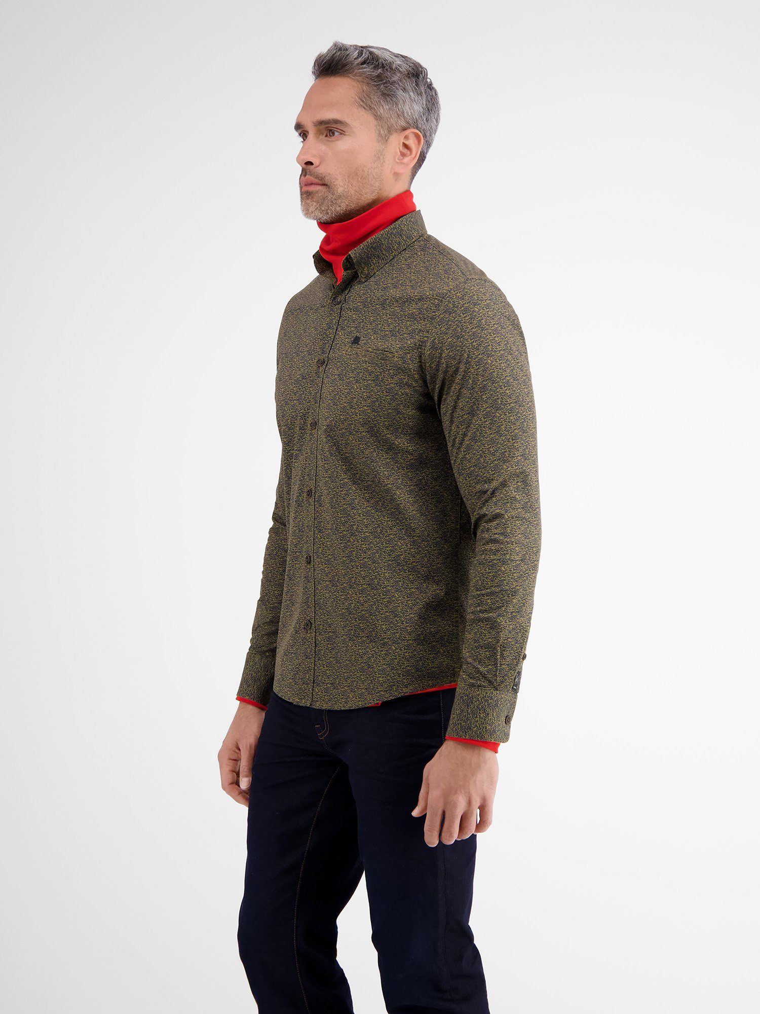 Lerros Overhemd met lange mouwen LERROS poplin overhemd met alloverprint