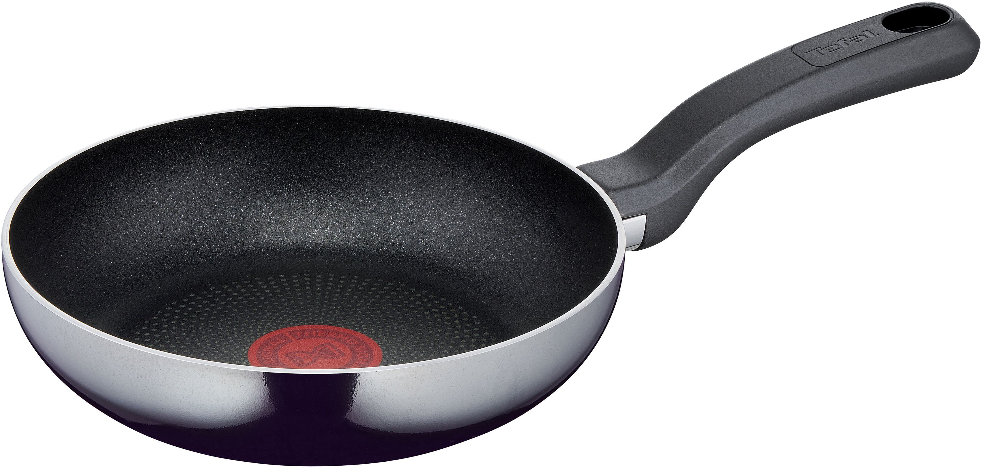 Tefal Koekenpan Resist, veilige titanium anti-aanbaklaag Thermo-signaal bij ideale baktemperatuur, niet inductiegeschikt