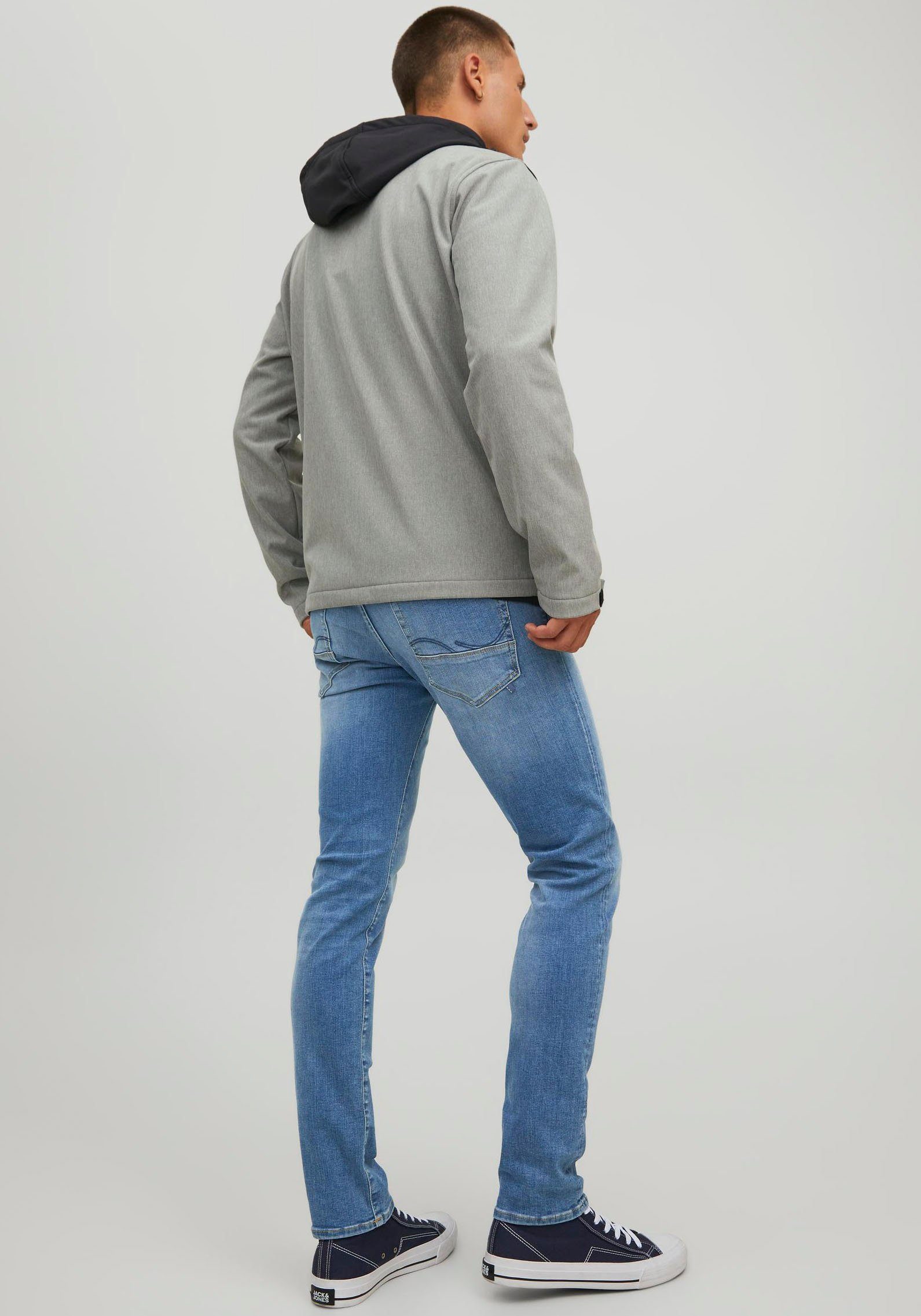 Jack & Jones Slim fit jeans JJIGLENN – Jeans met riemlussen en used-wassing