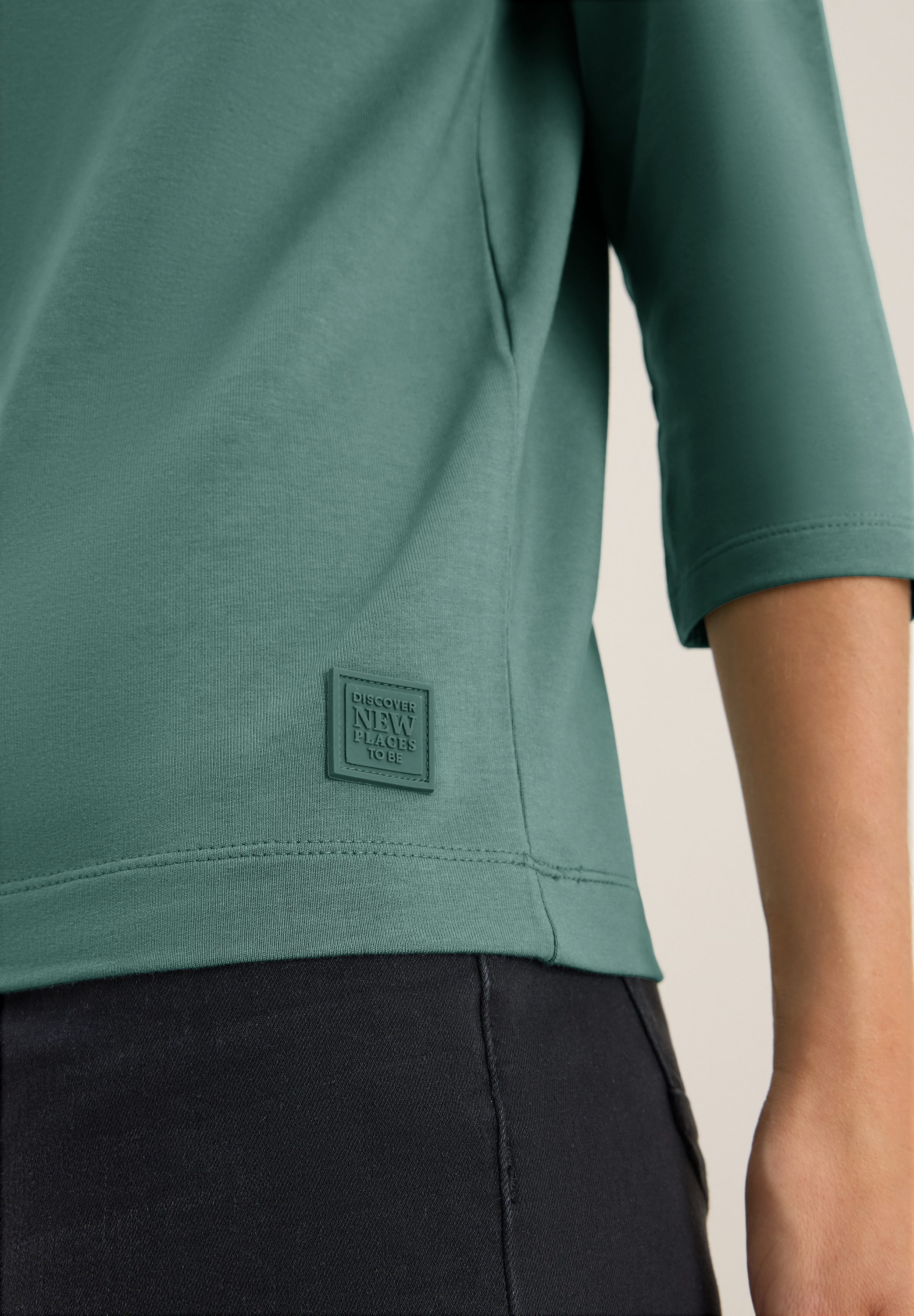 Cecil Shirt met 3/4 mouwen met knoopdetail