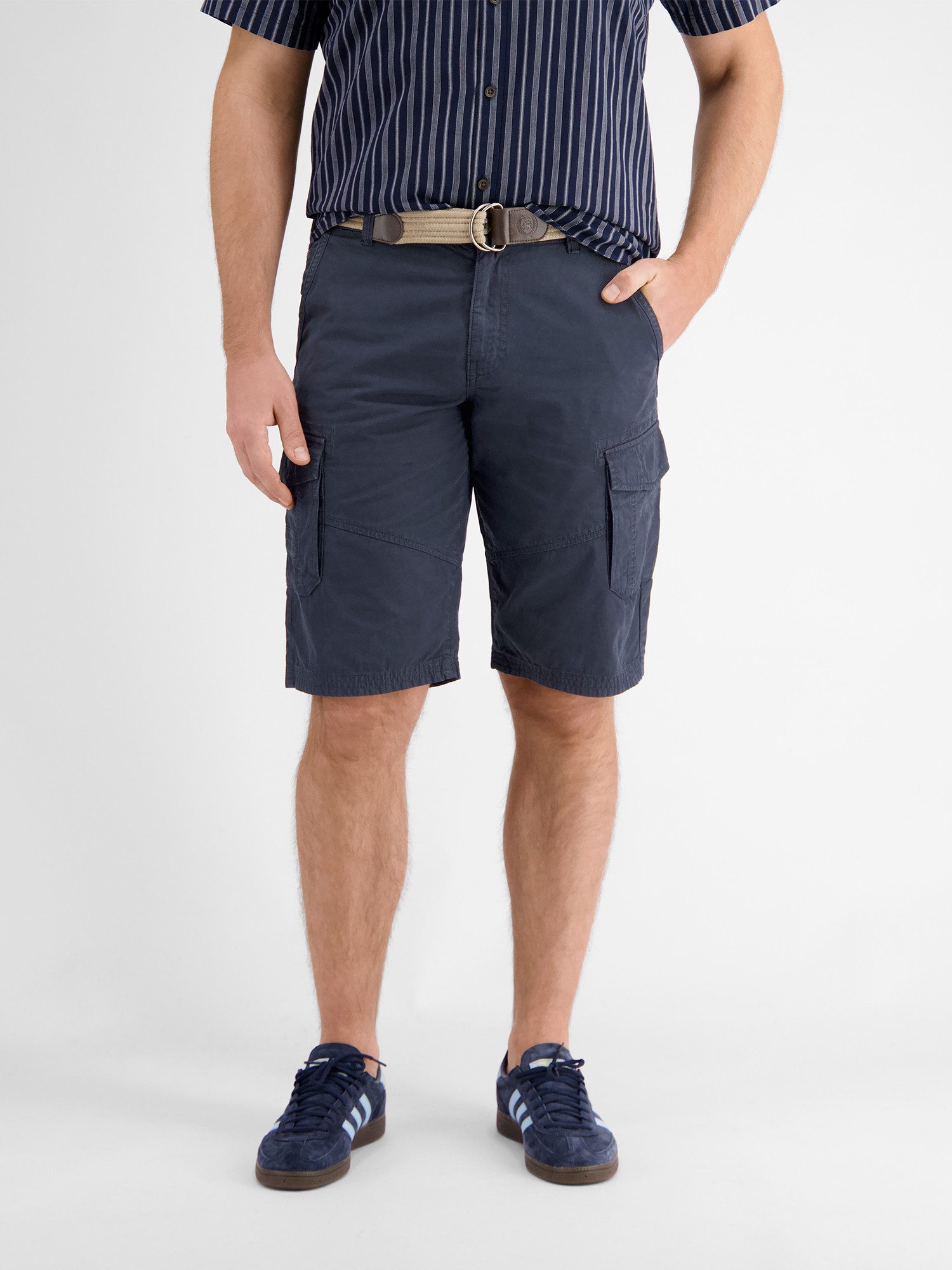 Lerros Bermuda LERROS effen cargobermuda met riem